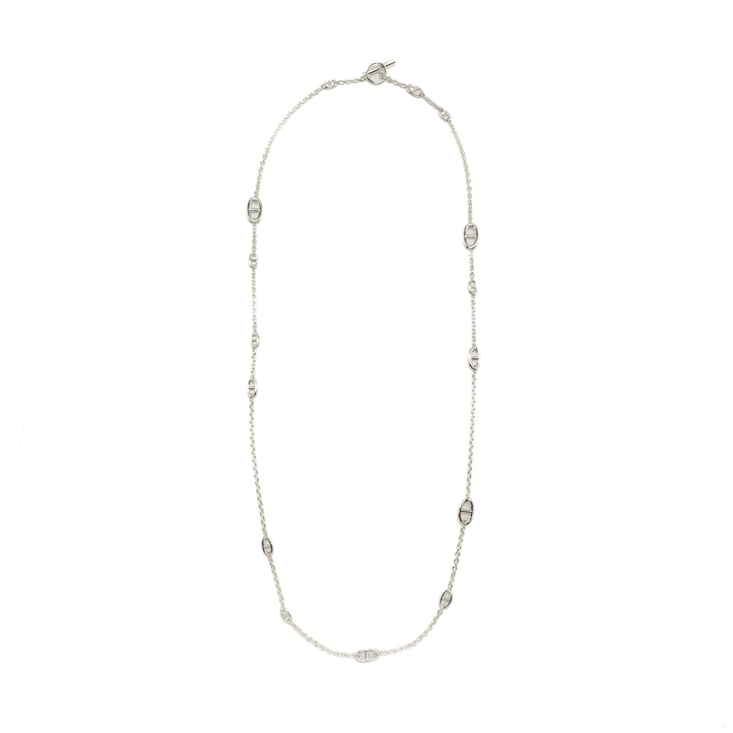 Hermes 120cm Farandole Long Necklace Sterling Silver