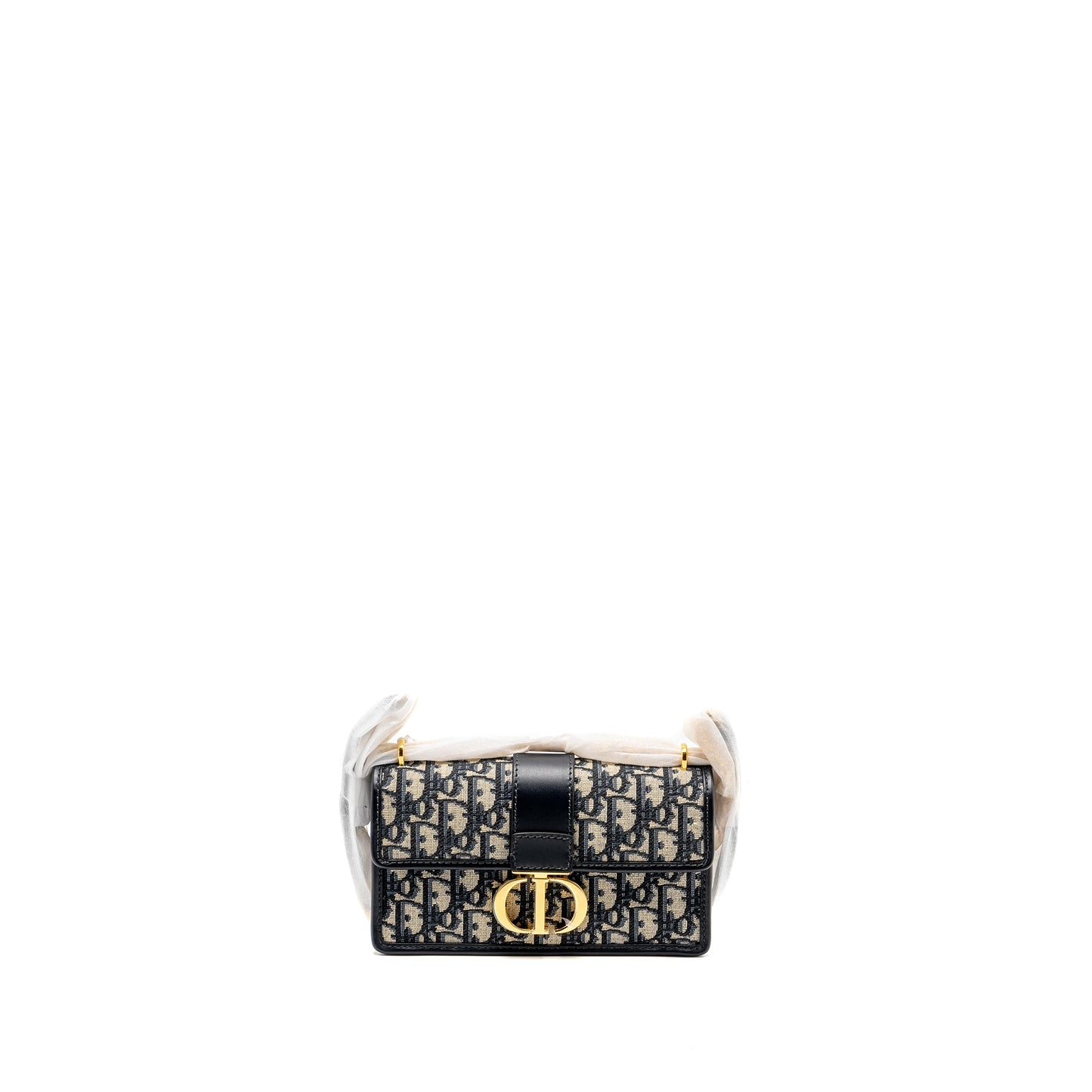 Dior 30 Montaigne East-West Bag with Chain Oblique Jacquard Blue