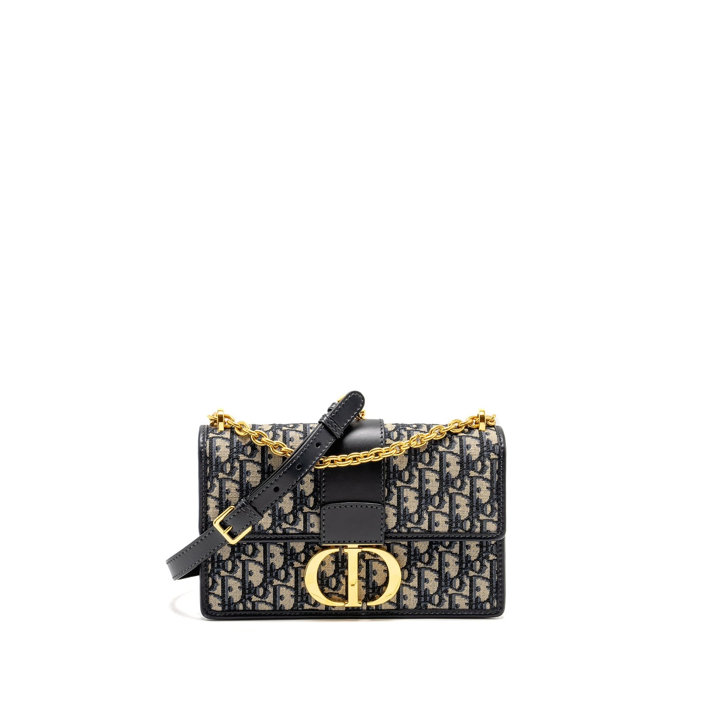 Dior 30 Montaigne Chain Bag Oblique Jacquard Blue