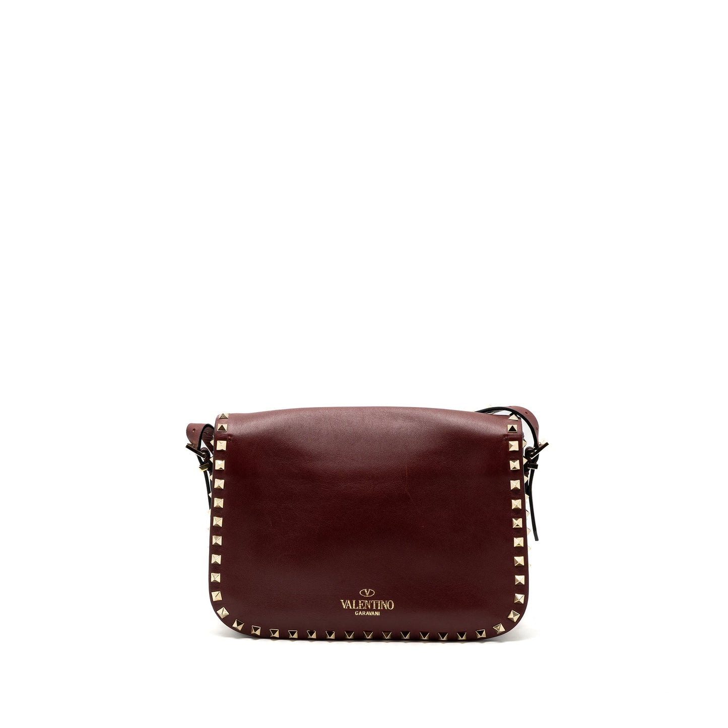 Valentino Rockstud Flap Bag Calfskin Red GHW