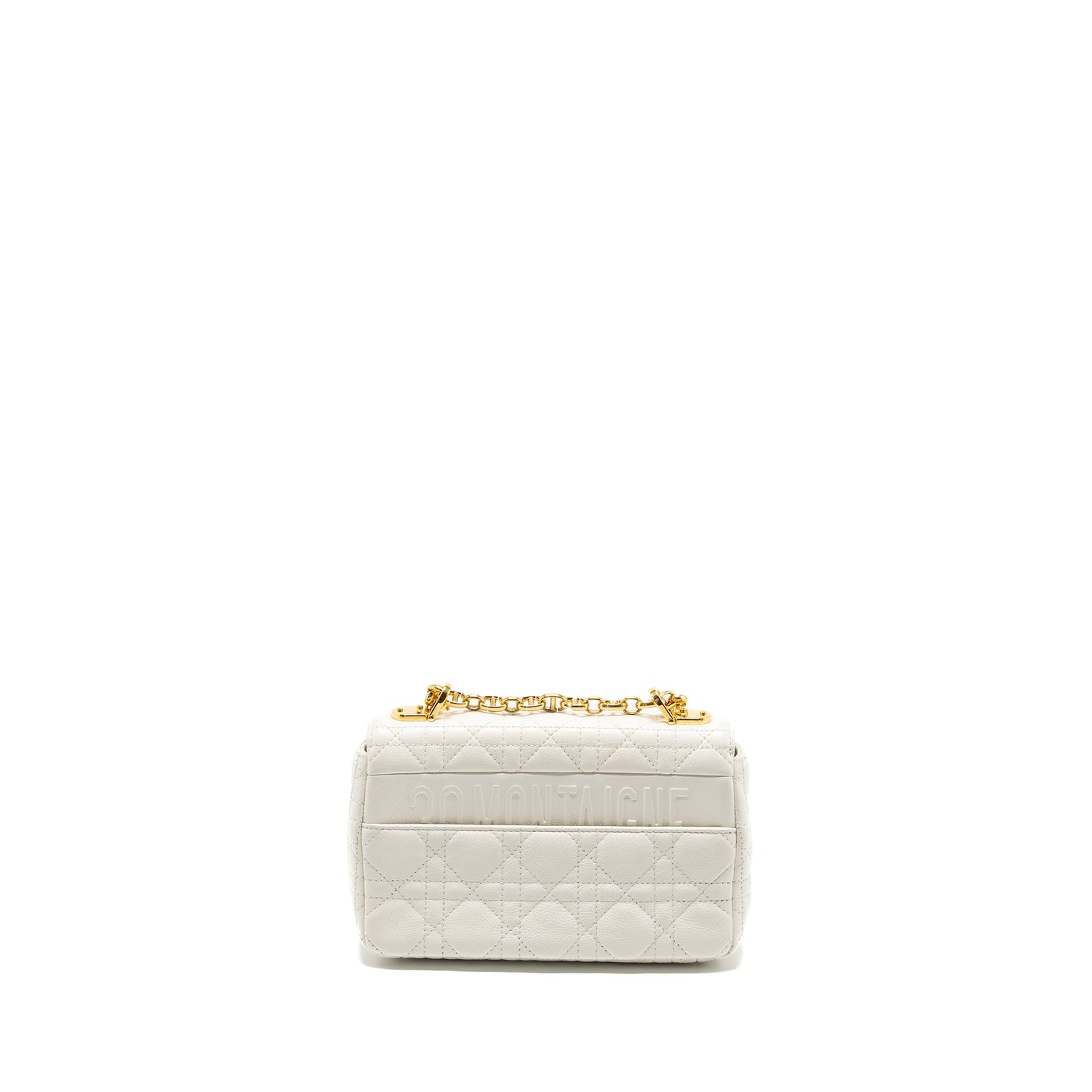 Dior Caro S flap bag calfskin white