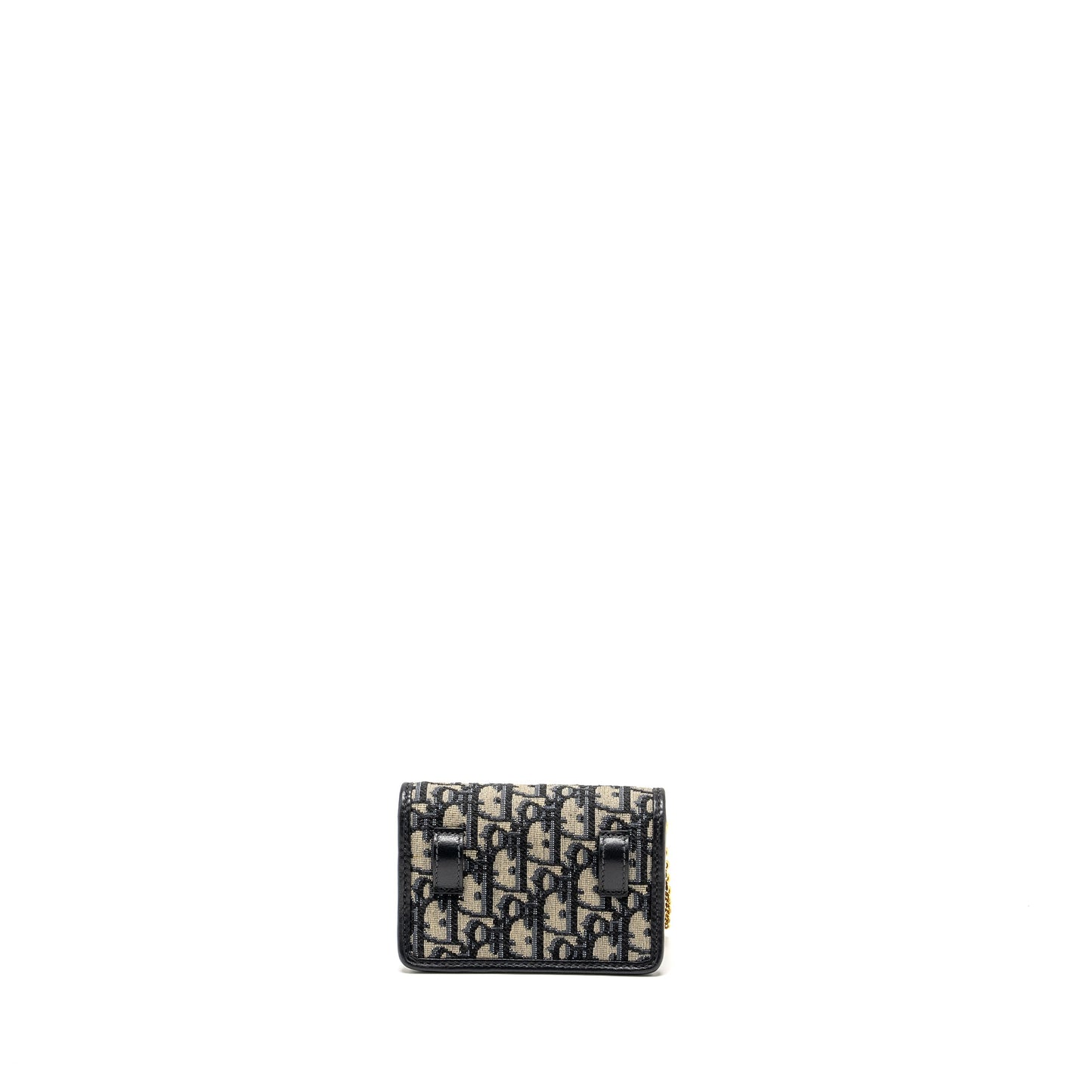 Dior 30 Montaigne Nano Pouch with Chain Blue Oblique Jacquard