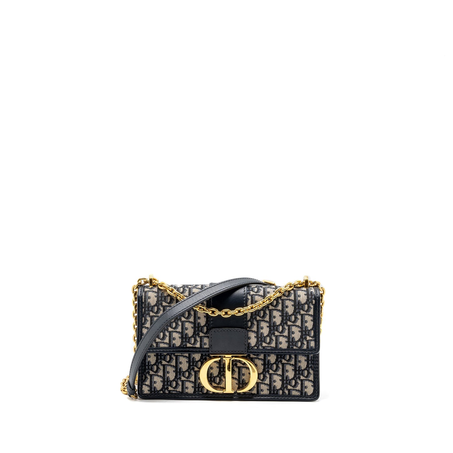 Dior 30 Montaigne Bag Blue Dior Oblique Jacquard Canvas/ Leather