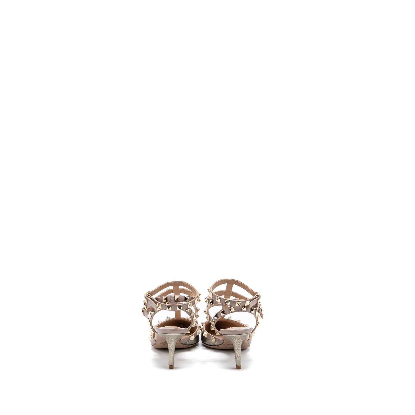 Valentino 36.5 Rockstud caged pump 65mm calfskin gold