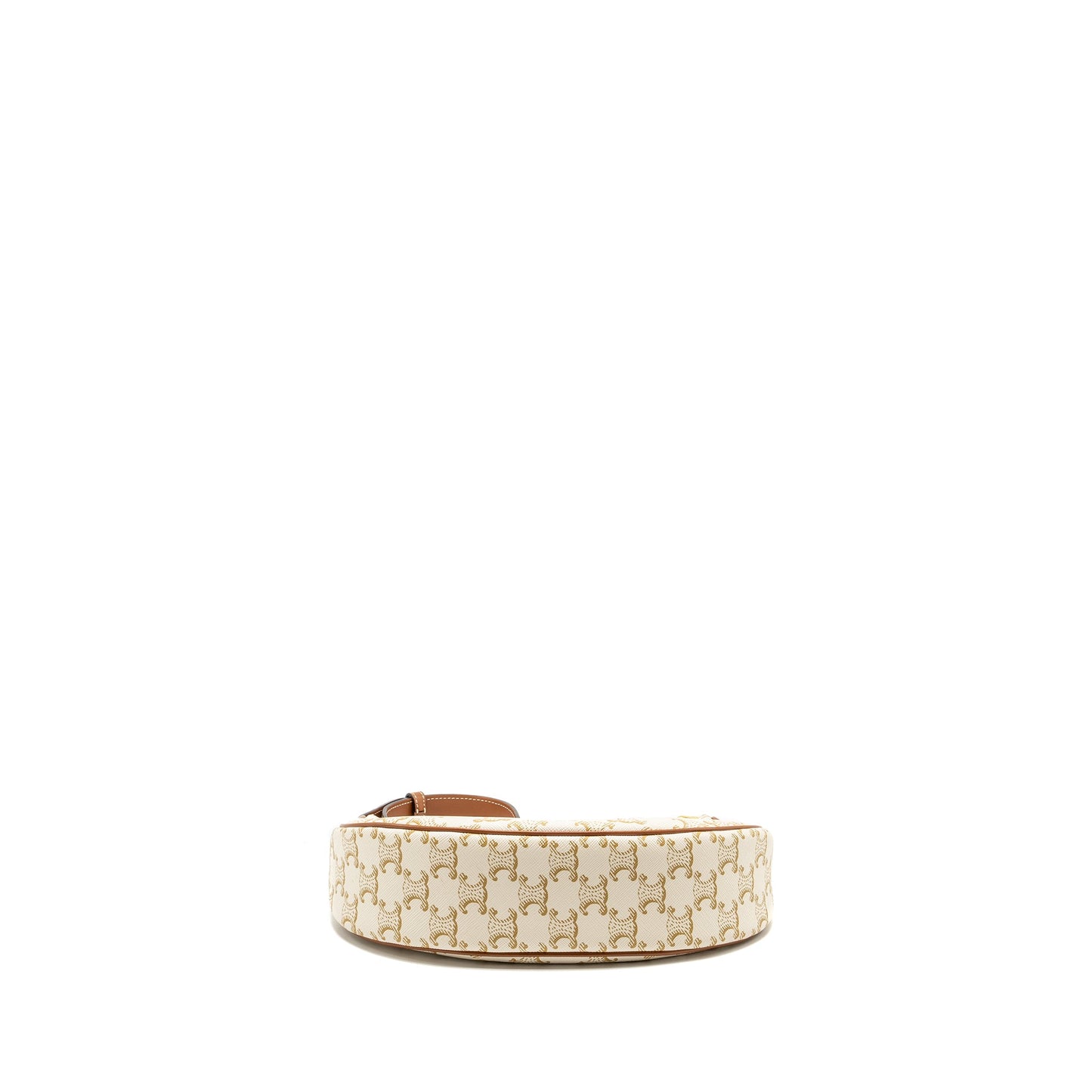Celine AVA Bag Triomphe Canvas/ Calfskin White / Brown