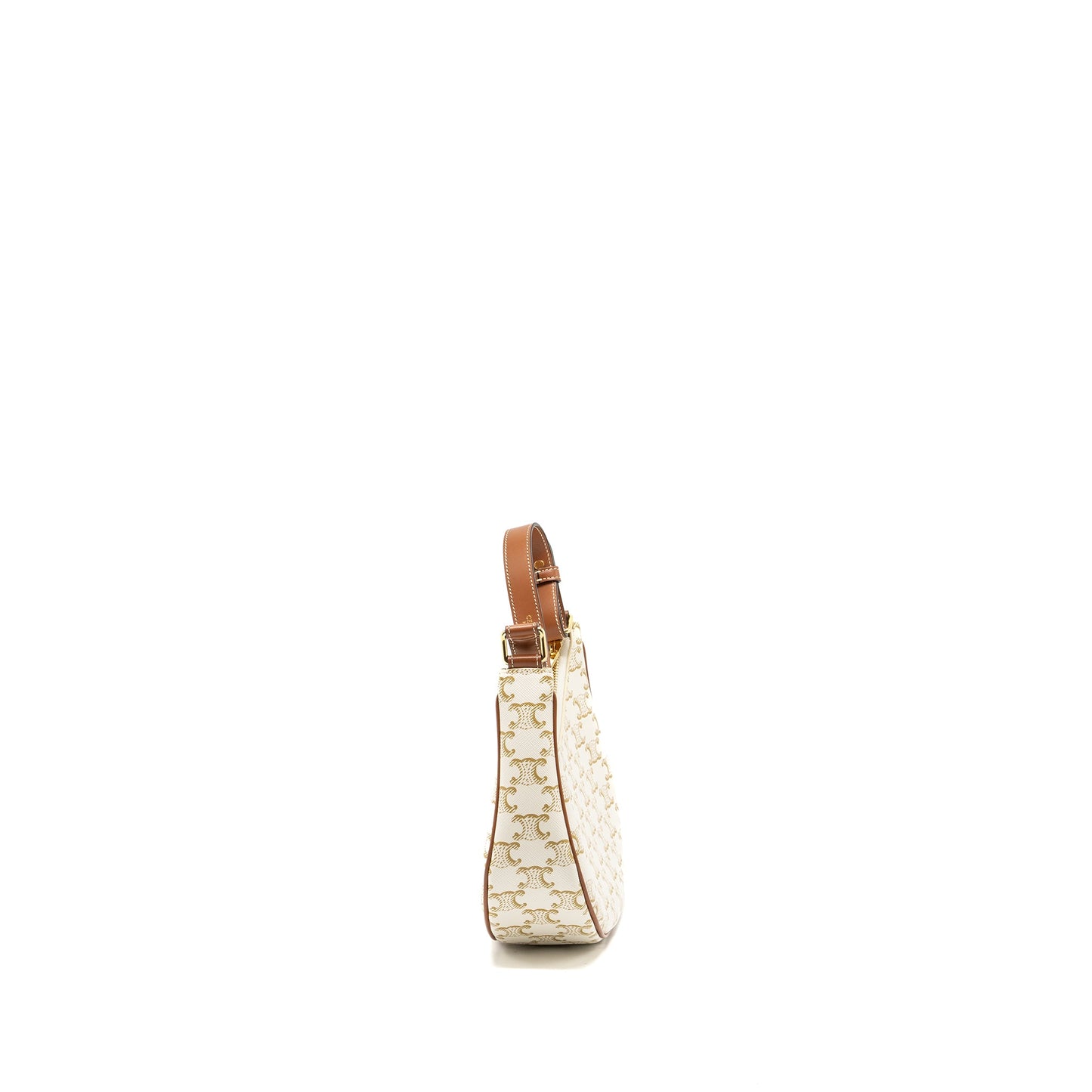 Celine Ava Bag Triomphe Canvas/Calfskin White/Brown