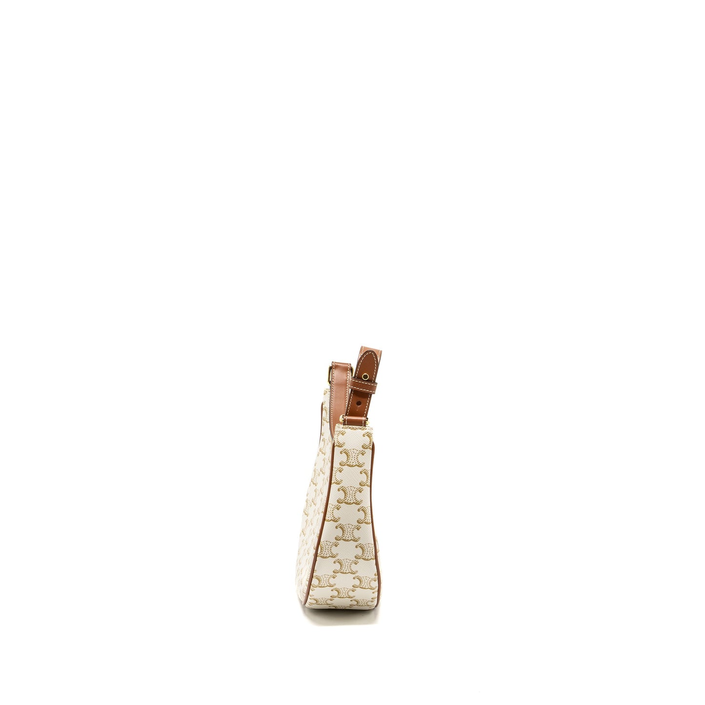Celine Ava Bag Triomphe Canvas/Calfskin White/Brown