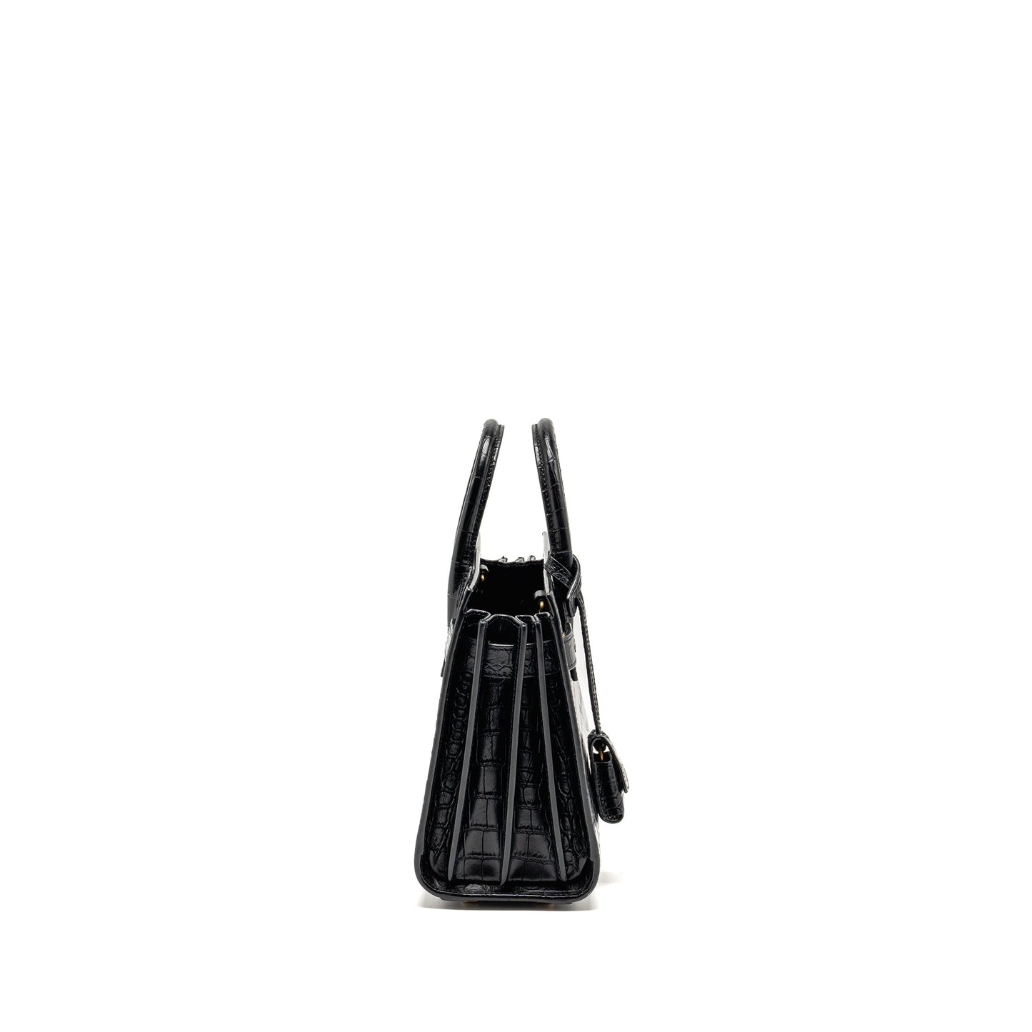 Saint Laurent/YSL Nano Sac de Jour Croc-Embossed Calfskin Black GHW