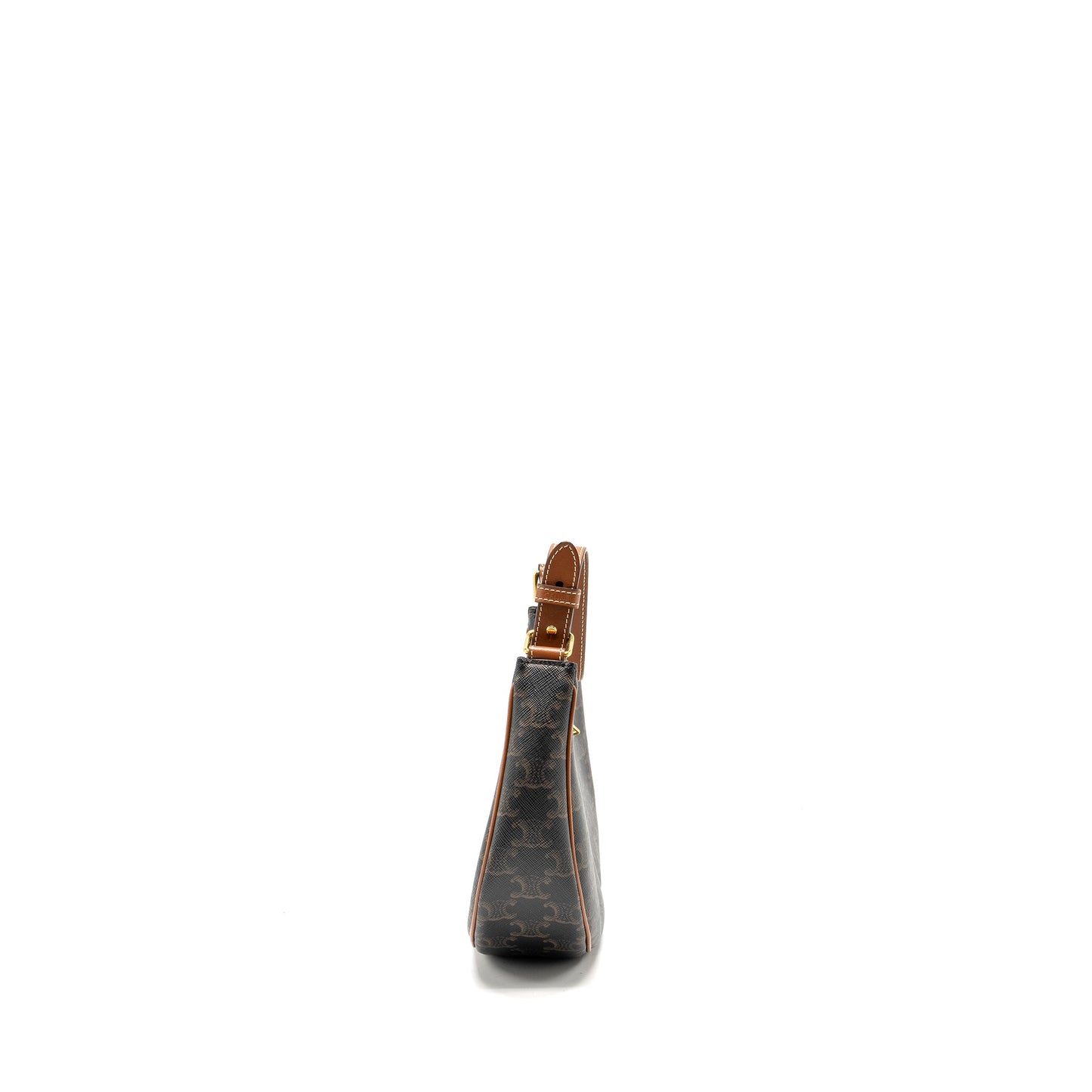 CELINE AVA Bag Triomphe Canvas / Calfskin Brown