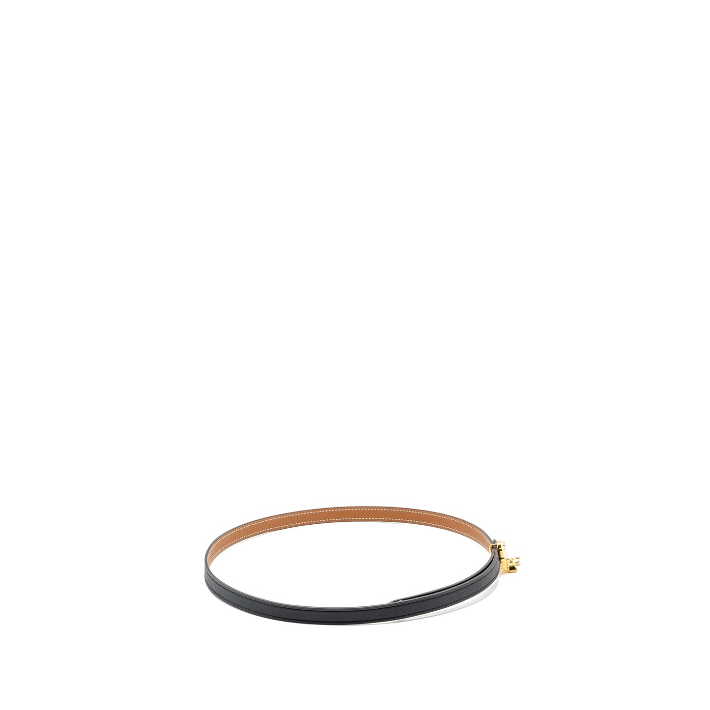 Hermes 13mm Size 80 Belt with Laiton Buckle Epsom/Swift Black/Gold GHW Stamp B