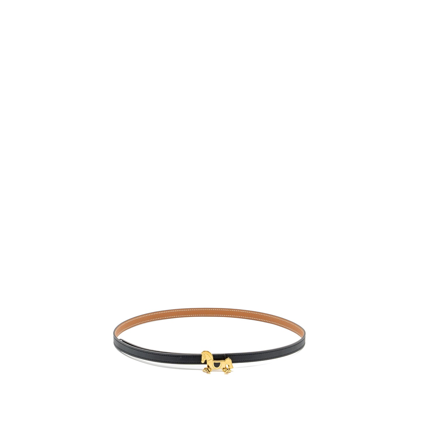 Hermes 13mm Size 80 Belt with Laiton Buckle Epsom/Swift Black/Gold GHW Stamp B