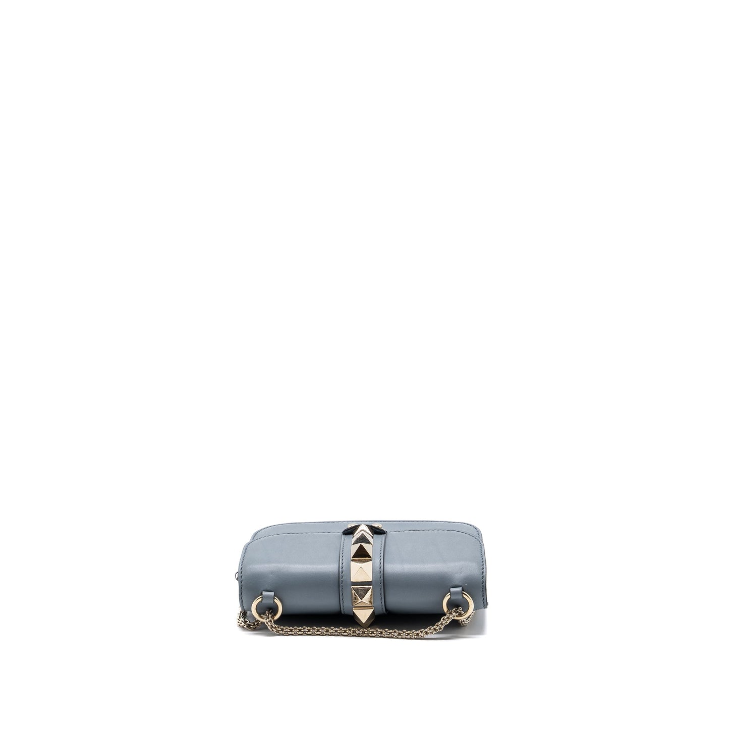 Valentino Garavani Rockstud Glam Lock Chain Bag Leather Light Blue LGHW