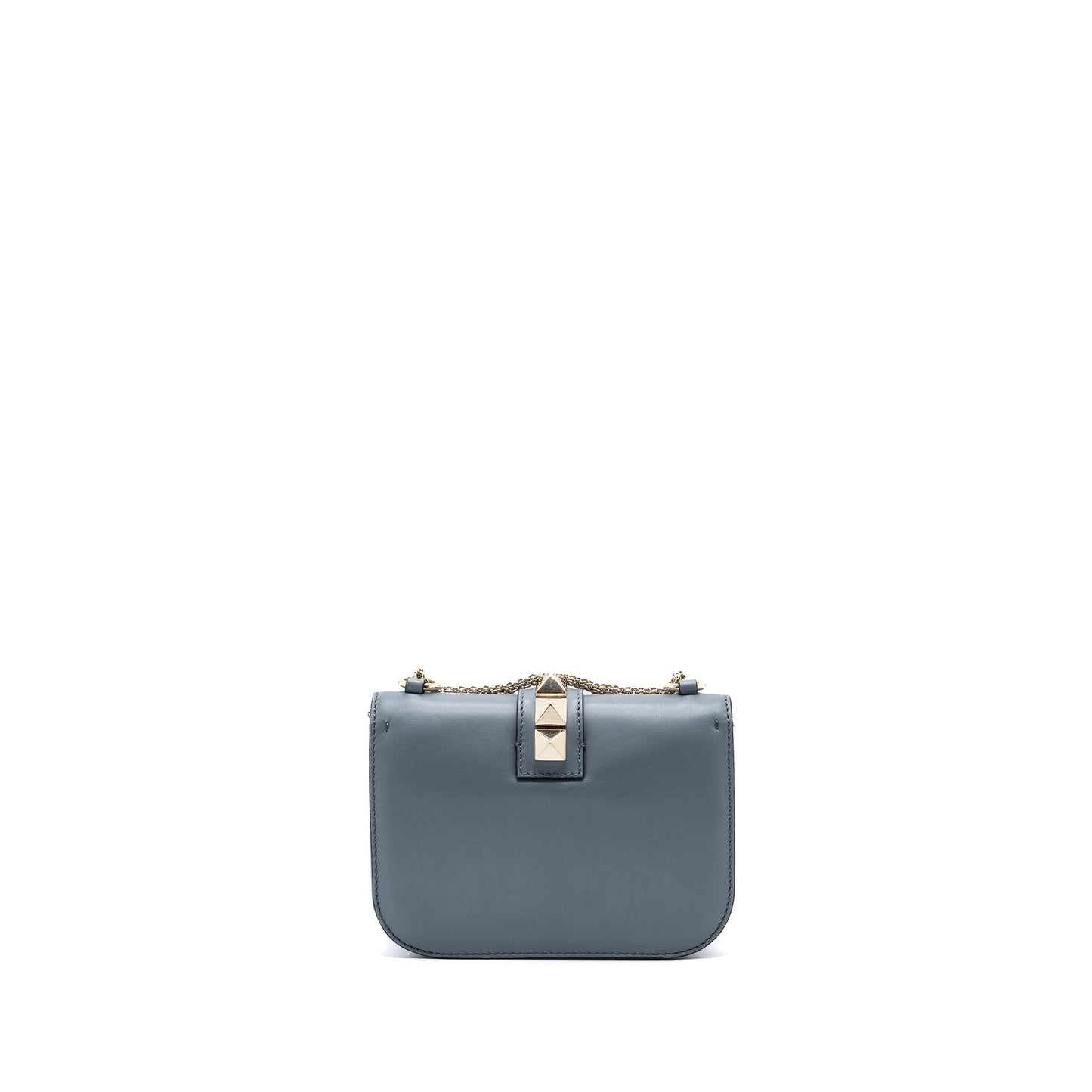 Valentino Garavani Rockstud Glam Lock Chain Bag Leather Light Blue LGHW