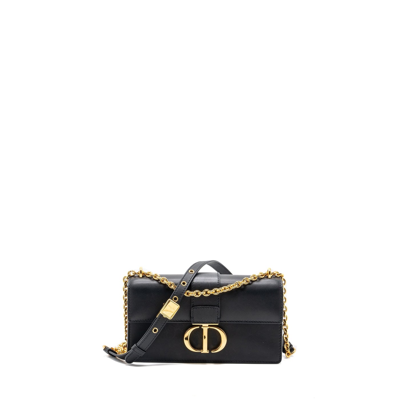 Dior 30 Montaigne East-West Bag With Chain Calfskin Black