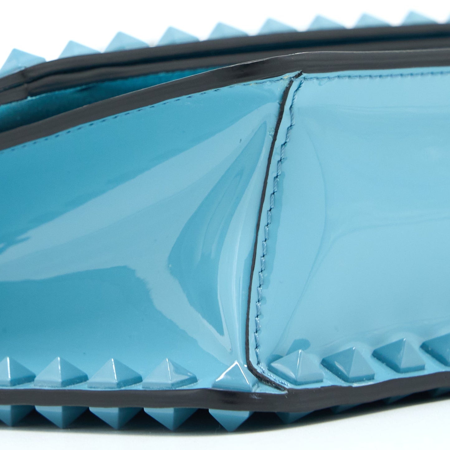 Valentino Rockstud Bag Patent Blue with Blue Hardware