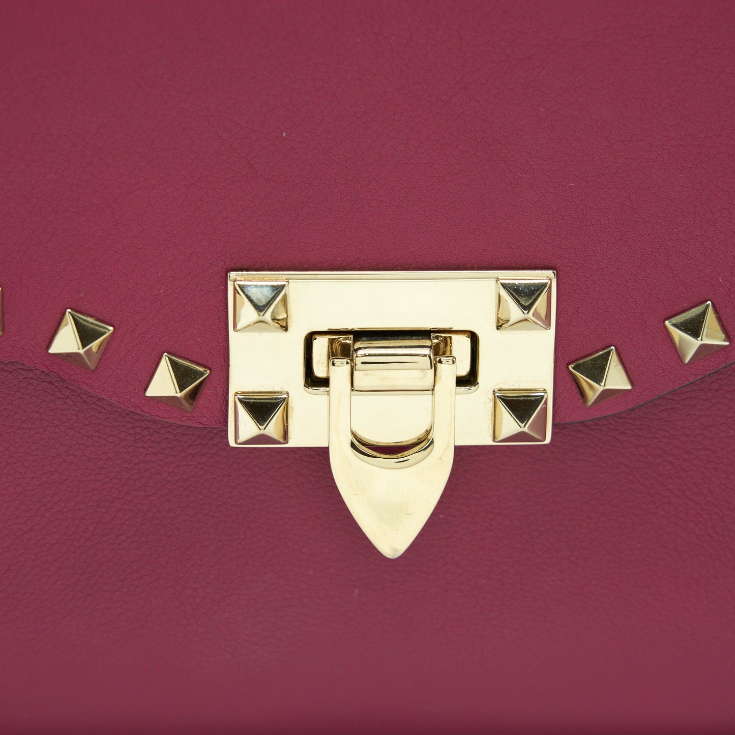 Valentino Rockstud Flap Bag Dark Pink LGHW