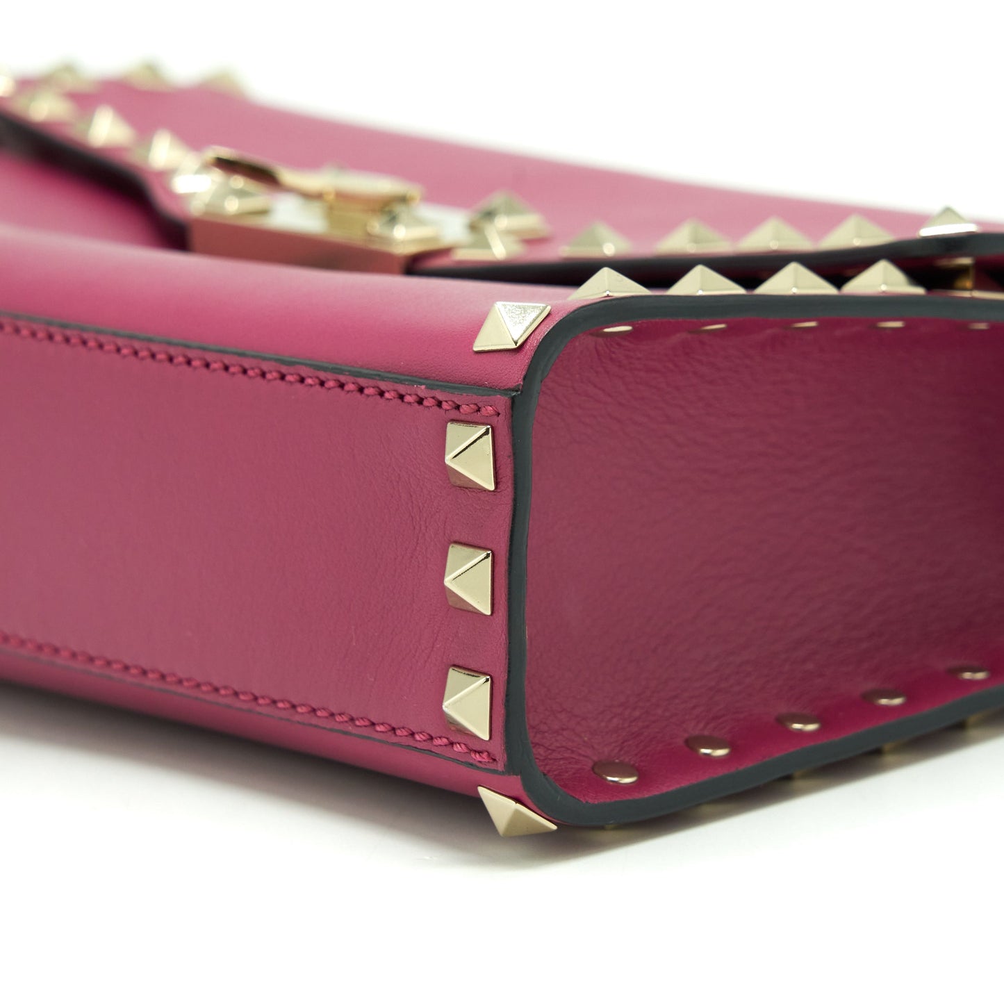 Valentino Rockstud Flap Bag Dark Pink LGHW