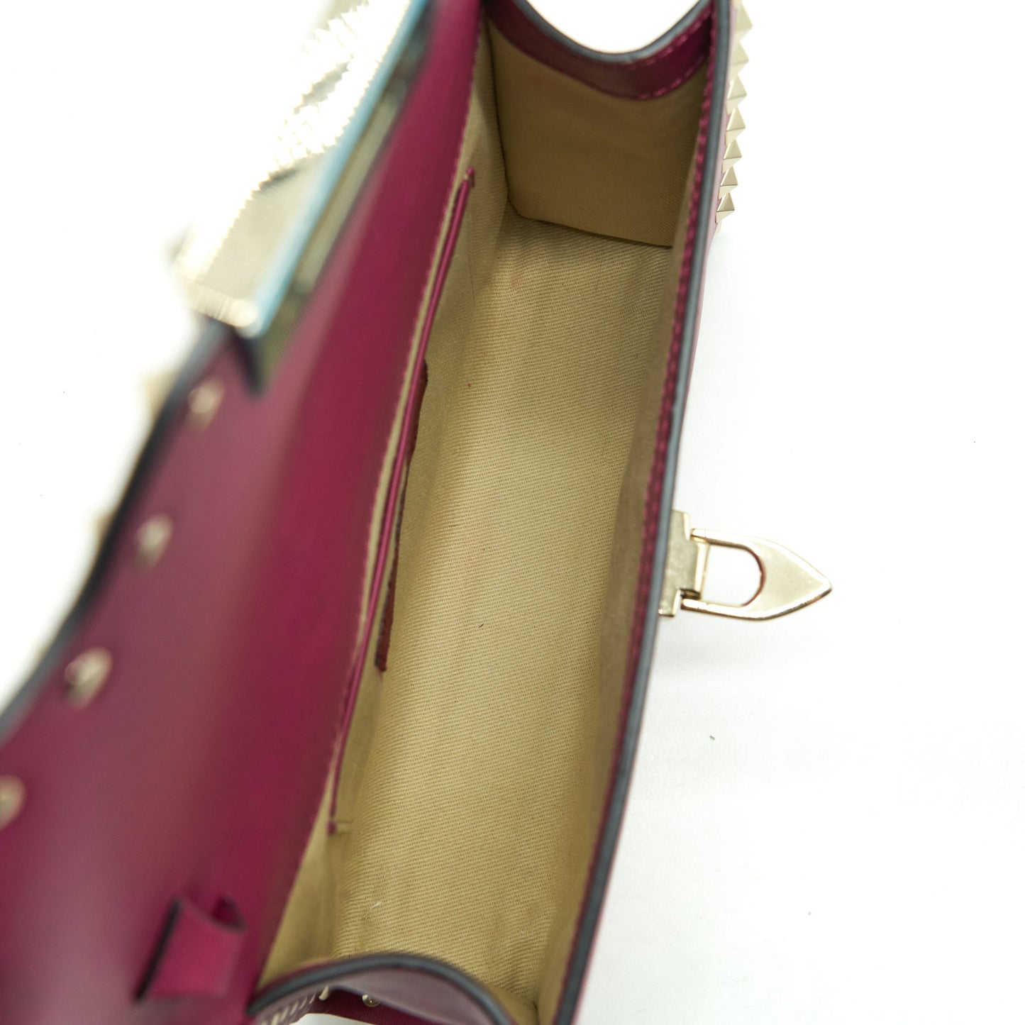 Valentino Rockstud Flap Bag Dark Pink LGHW