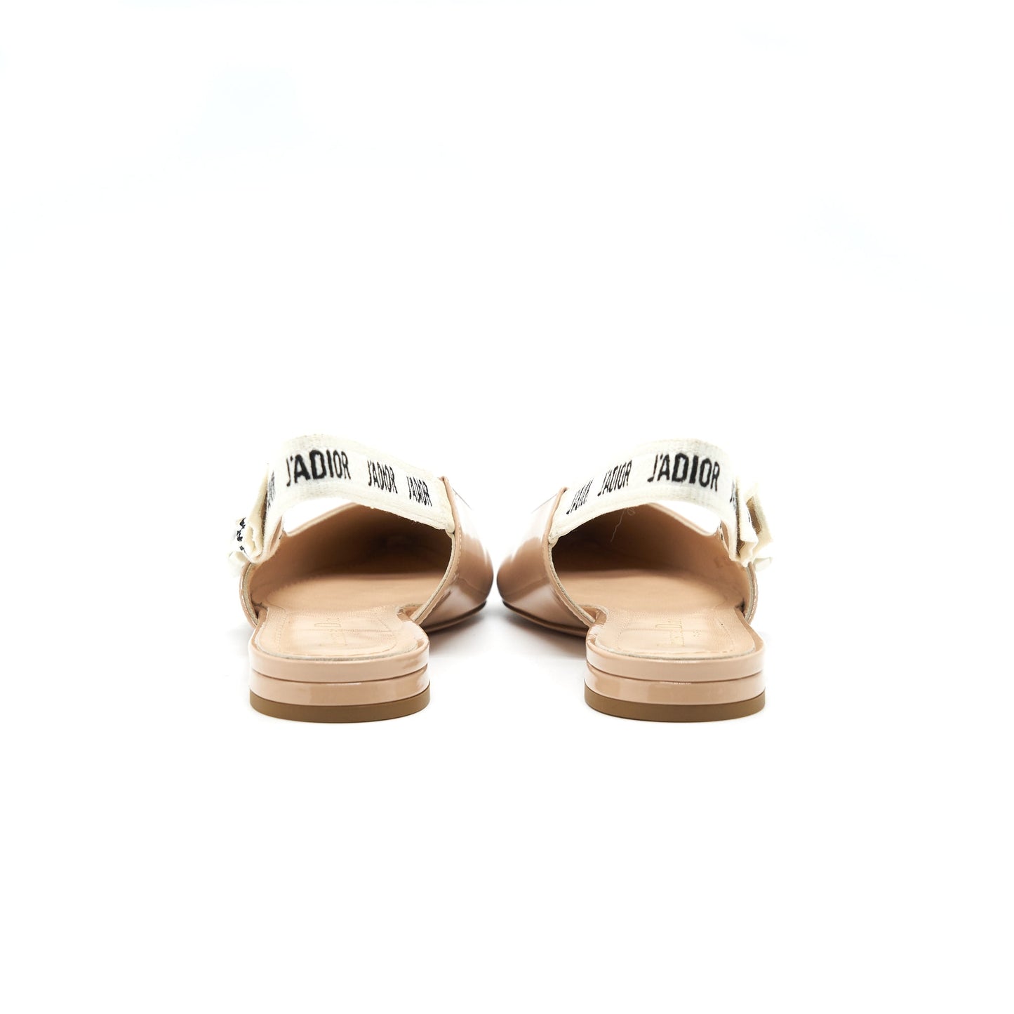 CHRISTIAN DIOR Slingback SIZE39 Ballet Flats Patent Leather Beige