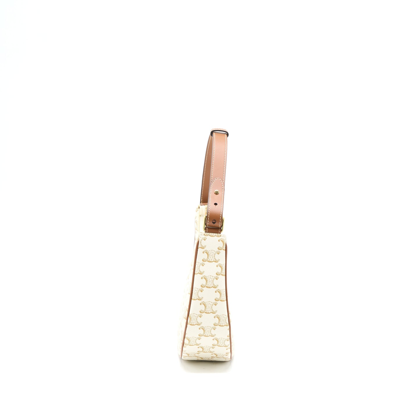 Celine Ava Bag in Triomphe Canvas/Calfskin White