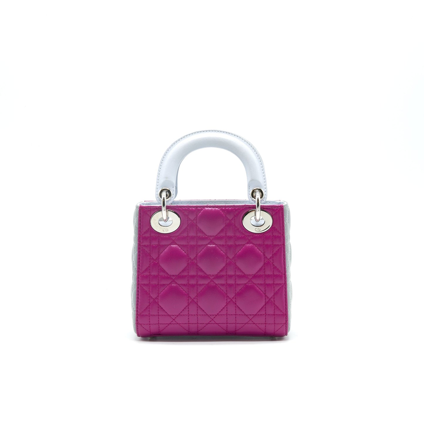 CHRISTIAN DIOR MINI LADY DIOR LAMBSKIN PINK/PURPLE/GREY