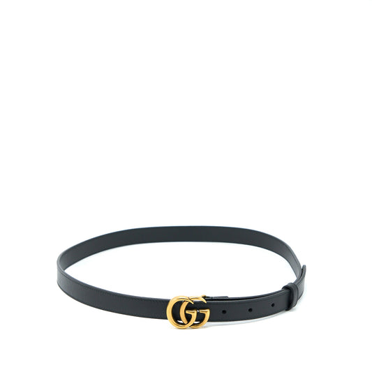 Gucci Size 85 GG 2cm Leather Belt Double G Buckle GHW