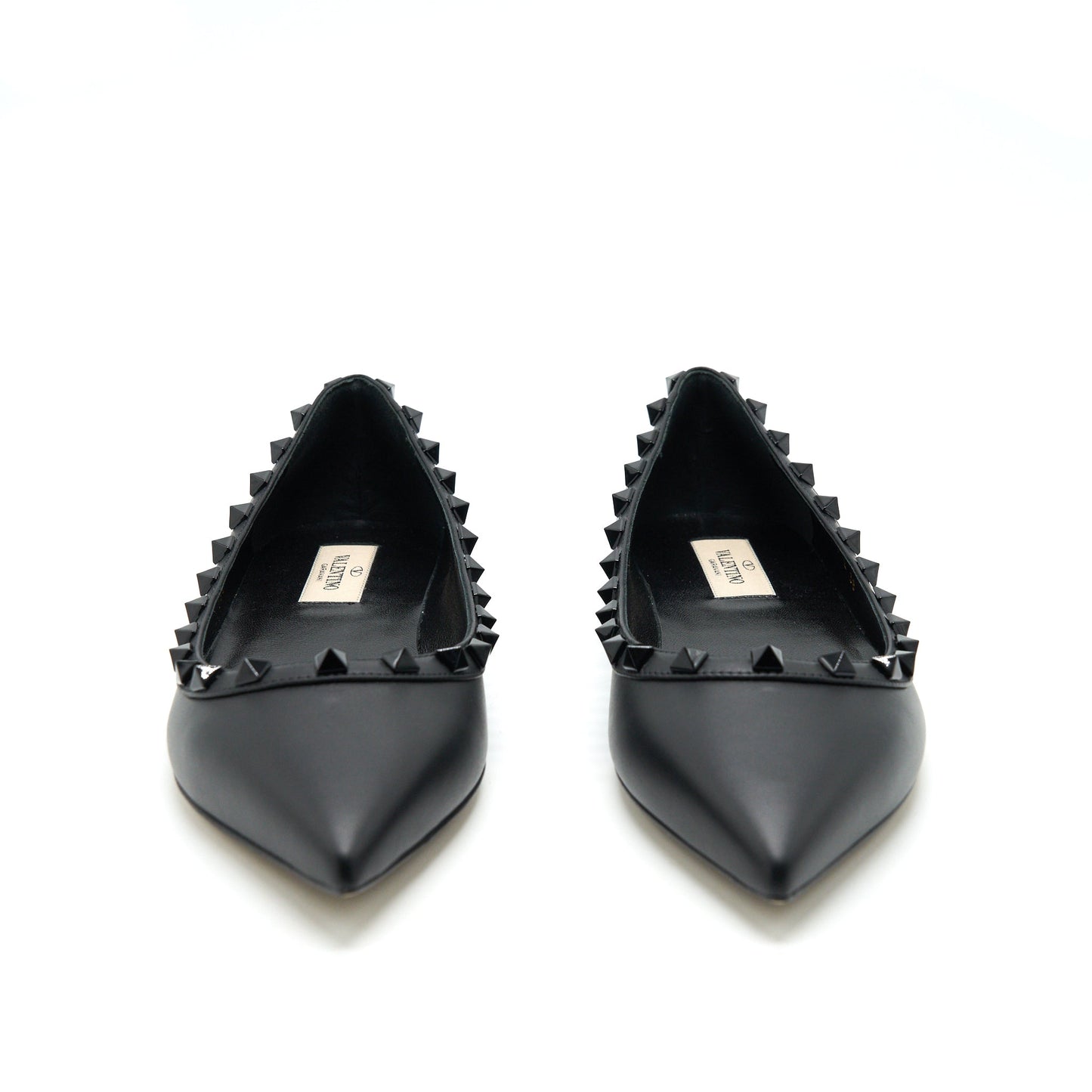 Valentino Size 38 Garavani Rockstud Flat Shoes Black