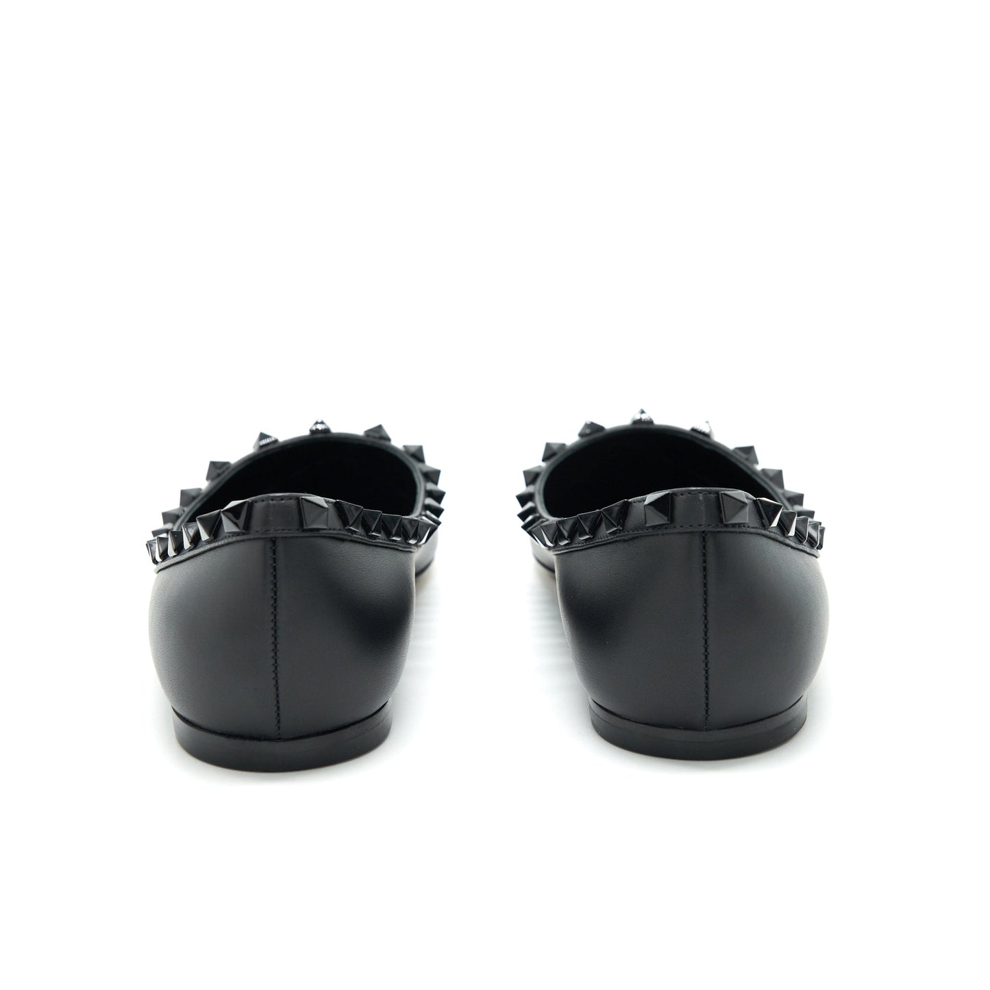 Valentino Size 38 Garavani Rockstud Flat Shoes Black