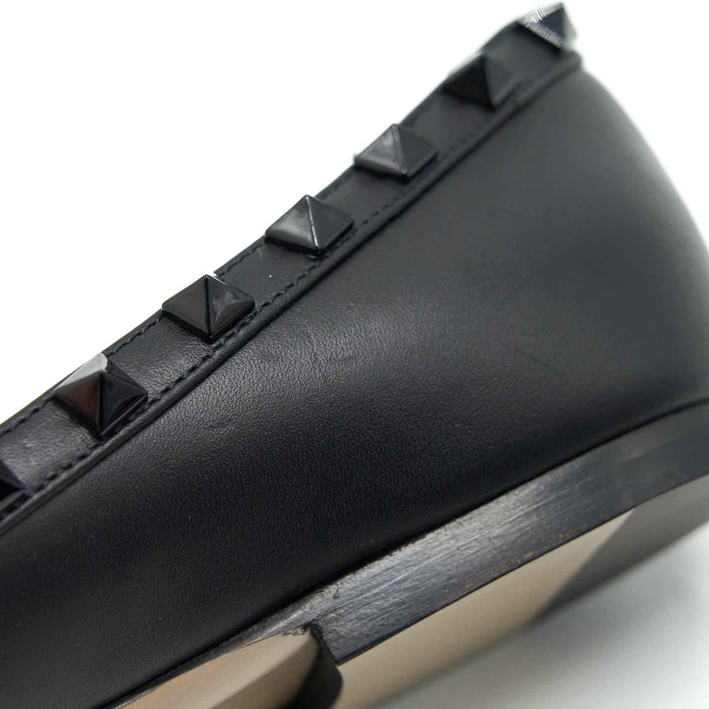 Valentino Size 38 Garavani Rockstud Flat Shoes Black