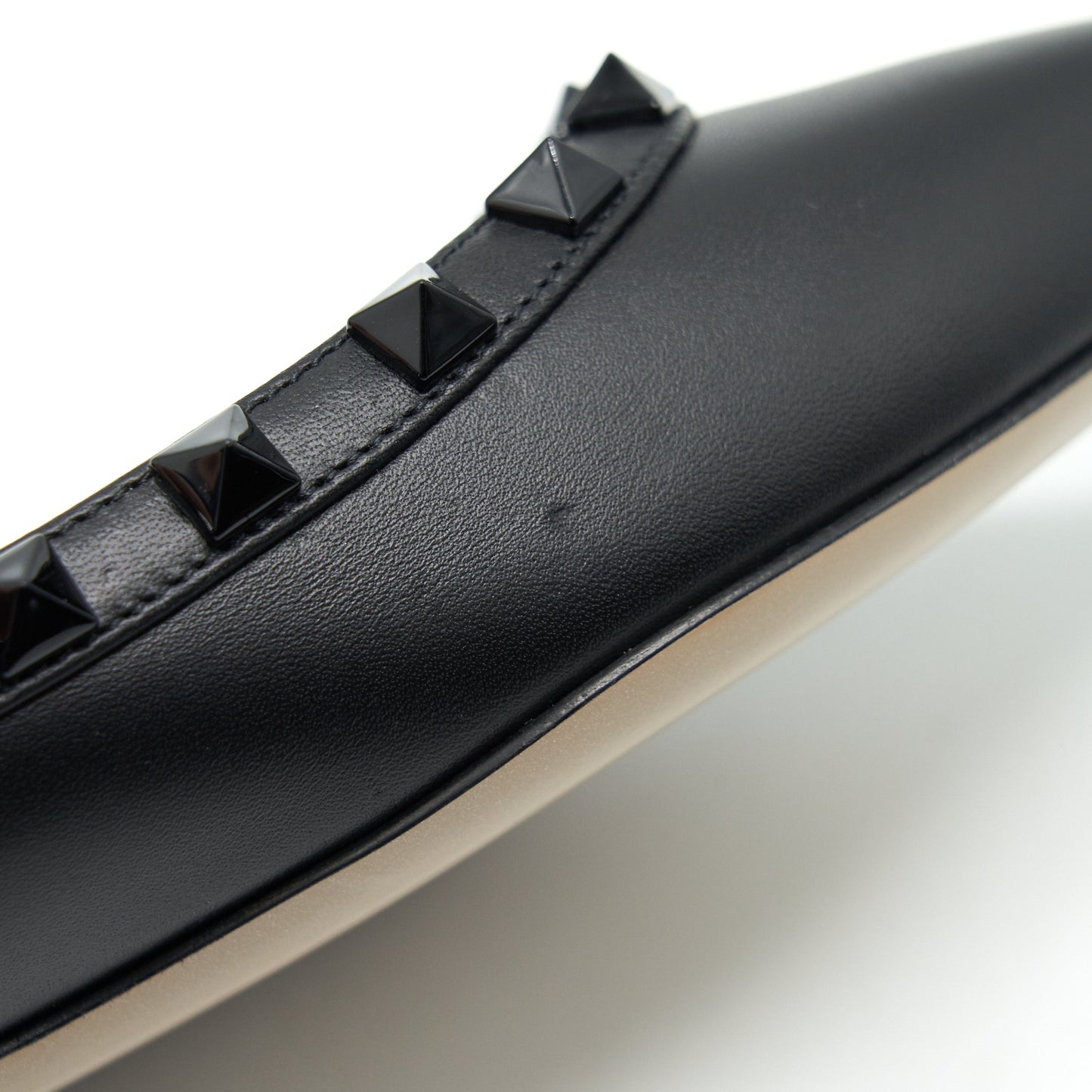 Valentino Size 38 Garavani Rockstud Flat Shoes Black