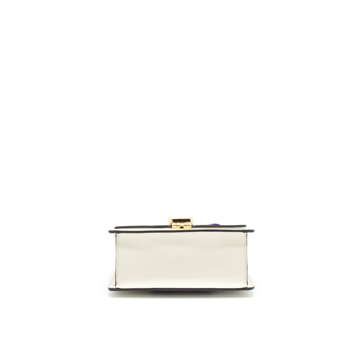 GUCCI SYLVIE MINI LEATHER CHAIN BAG IN WHITE GHW