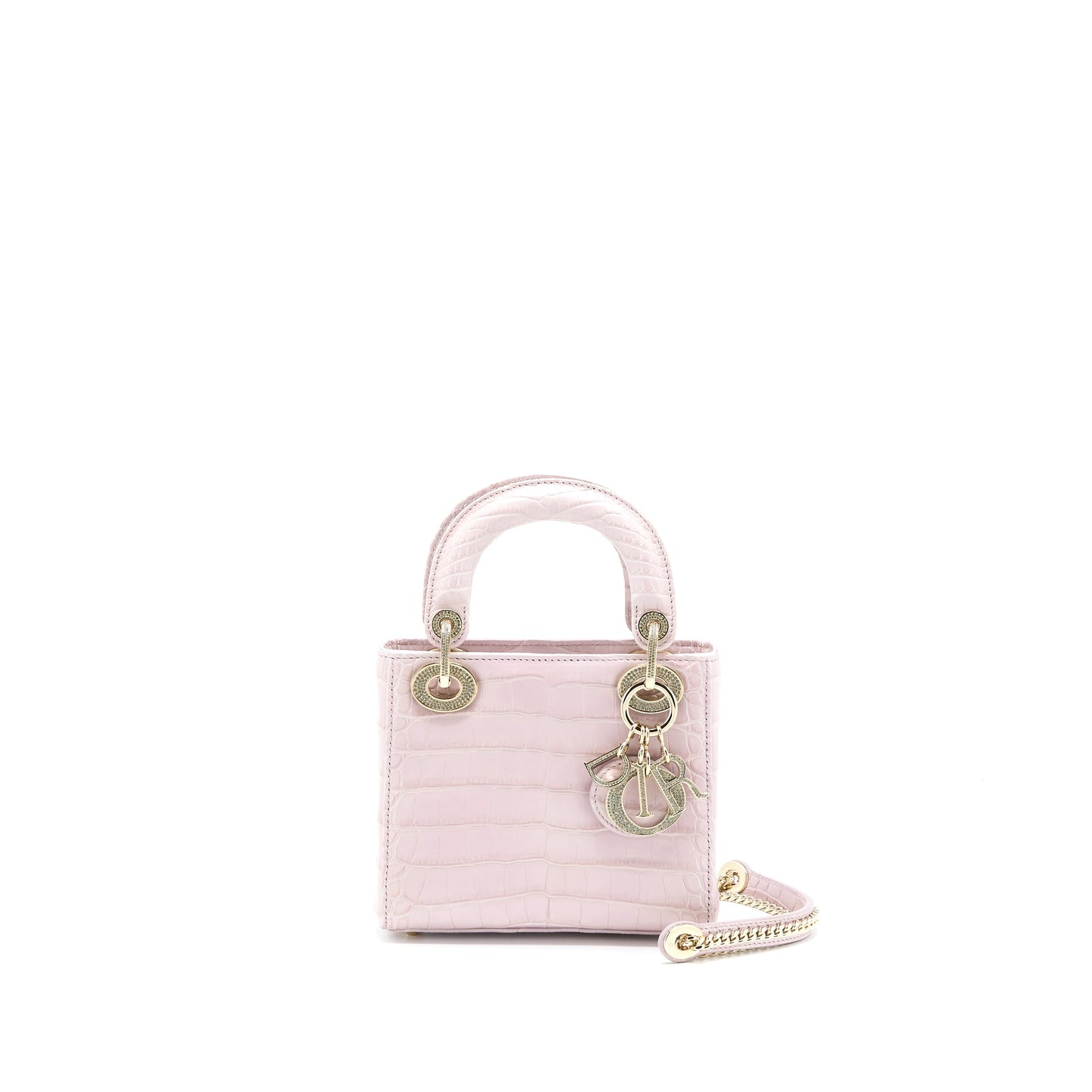 Dior Mini Lady Dior Alligator Mississippiensis Light Pink Crystal