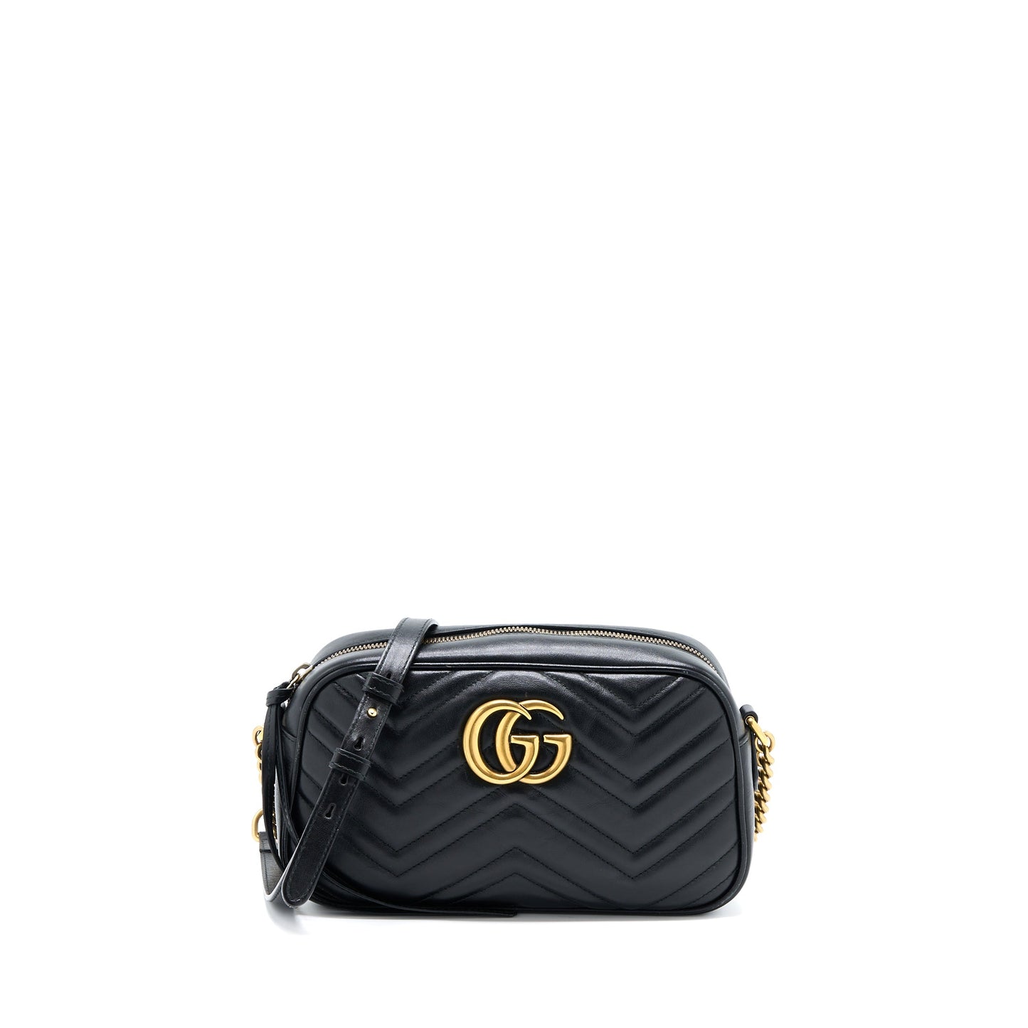 Gucci Small Marmont Matelasse Calfskin Black GHW