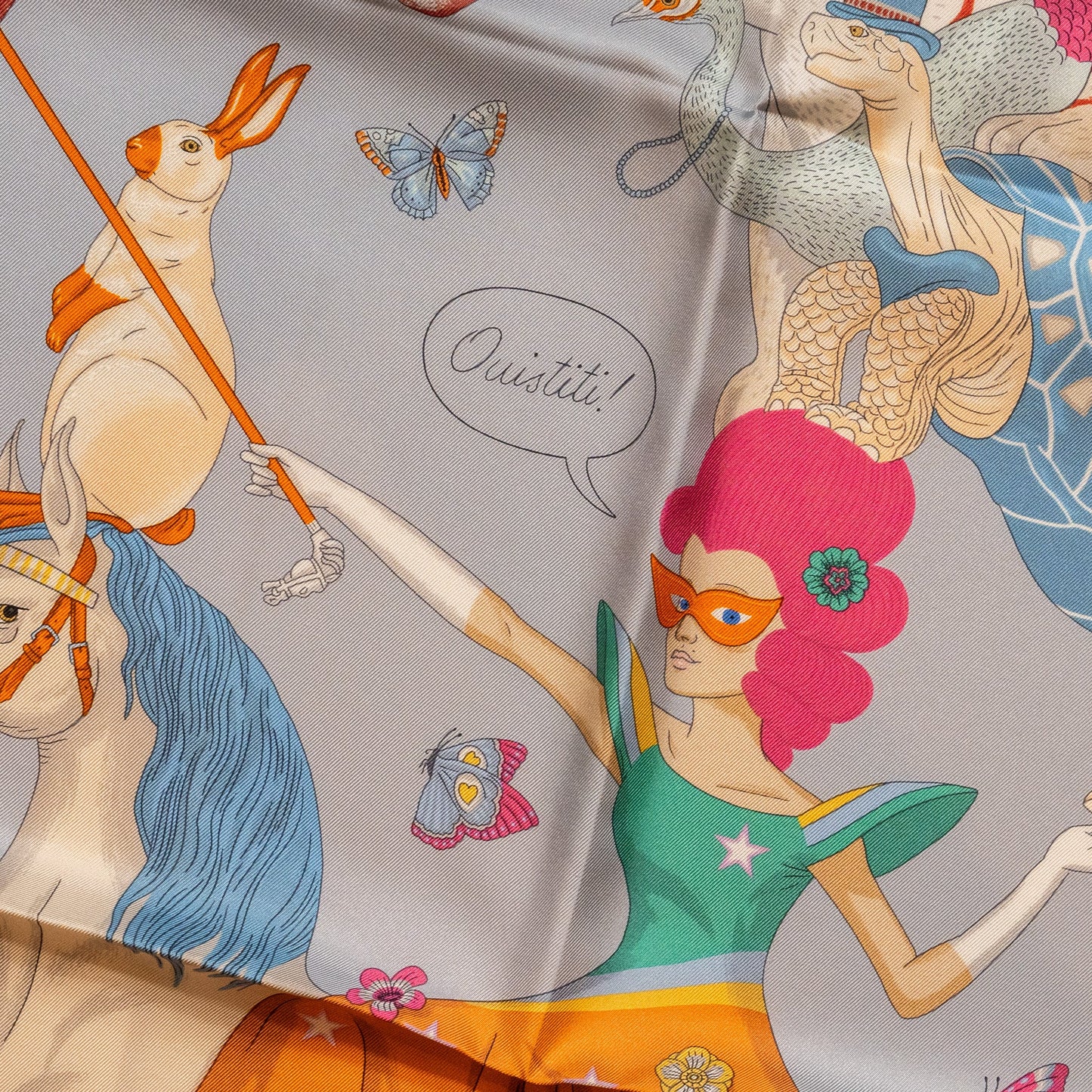 Hermes 90cm Hermes story silk scarf multicolour