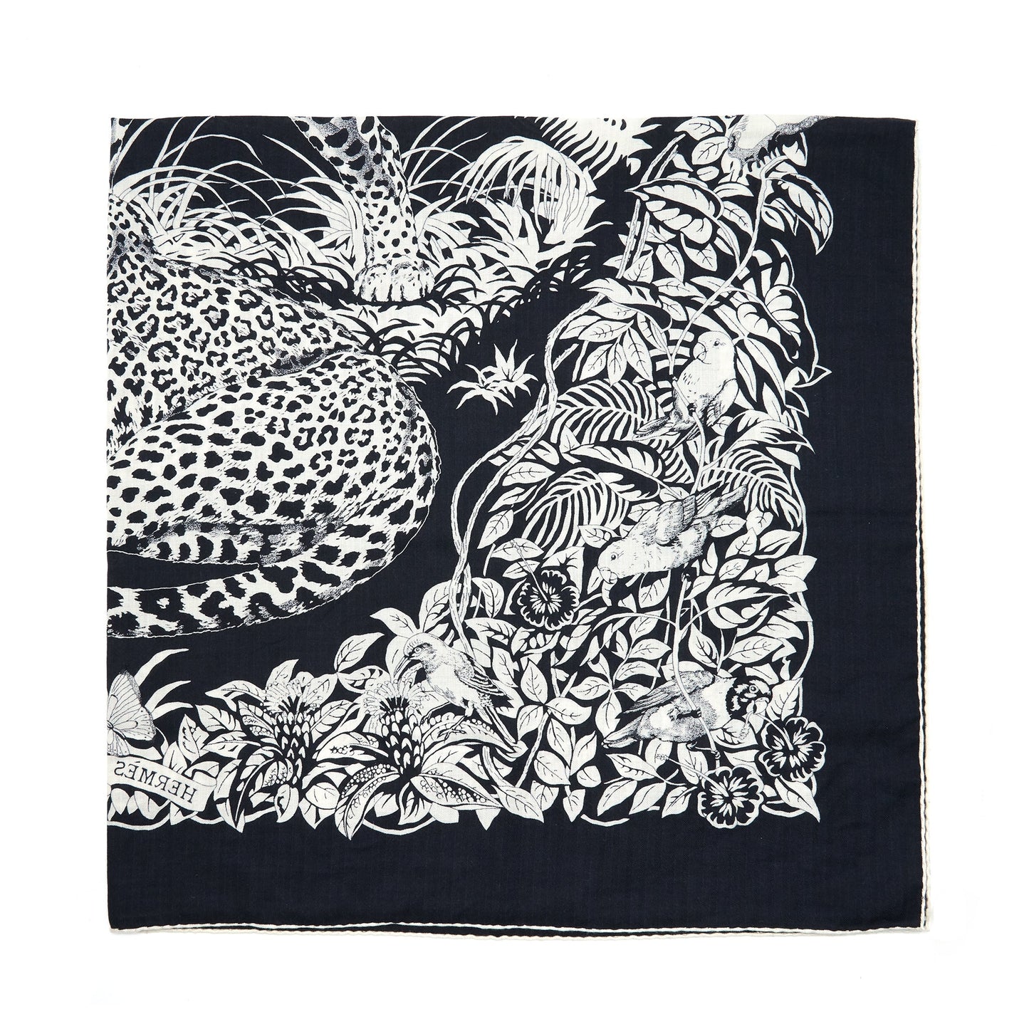 Hermes 140cm jungle Love cashmere/ Silk Scarf