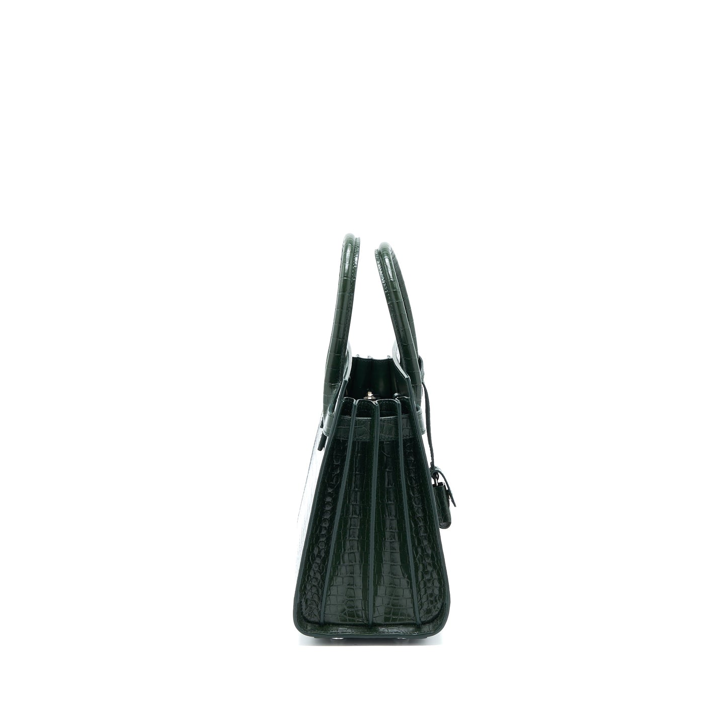 Saint Laurent Baby Sac De Jour Croc Embossed Dark Green SHW