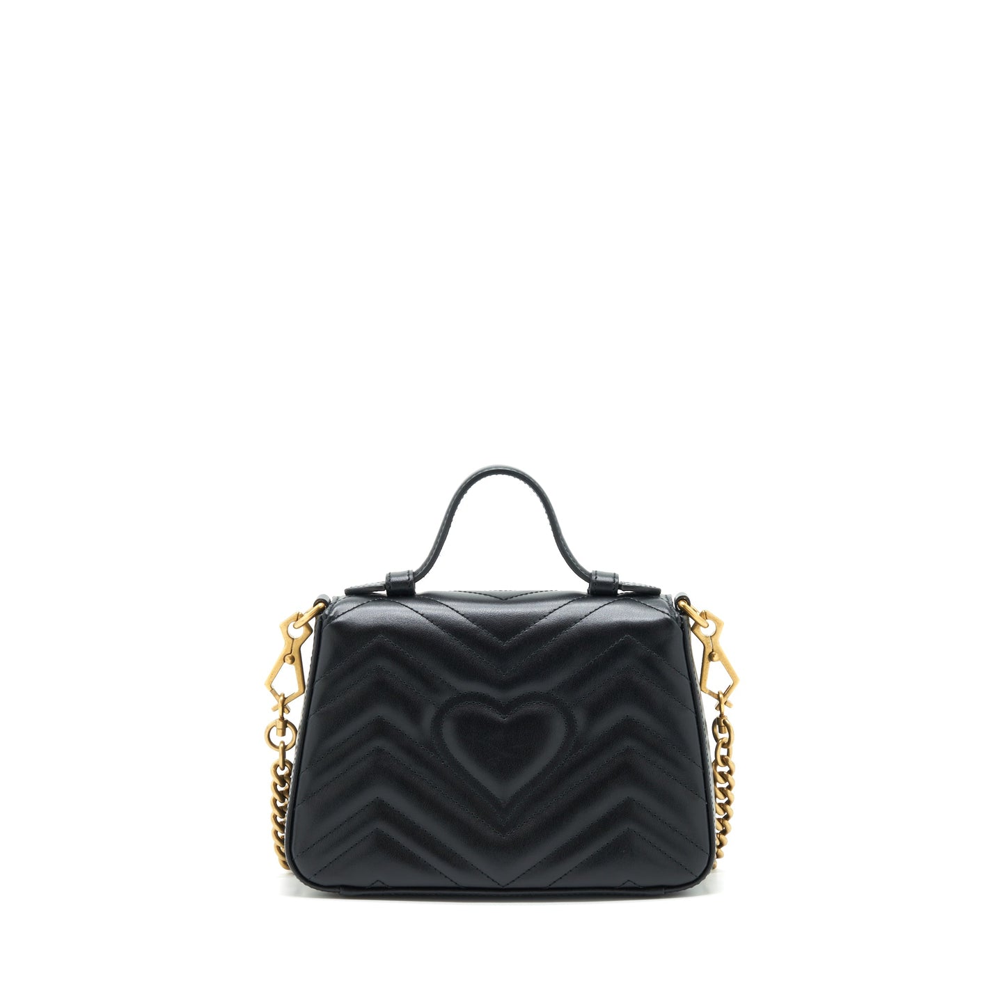 Gucci GG Marmont Mini Top Handle Bag Black GHW