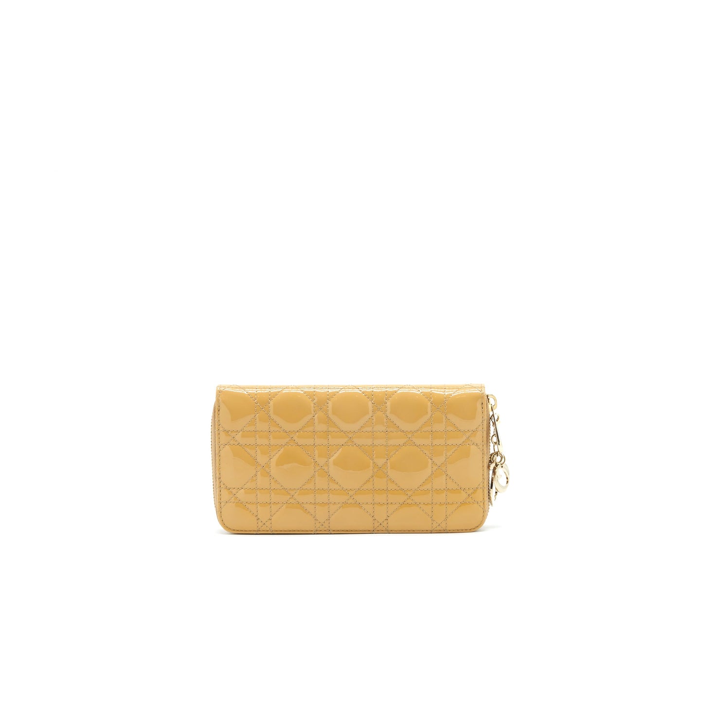 CHRISTIAN DIOR Lady Dior Voyager Zip Wallet Beige