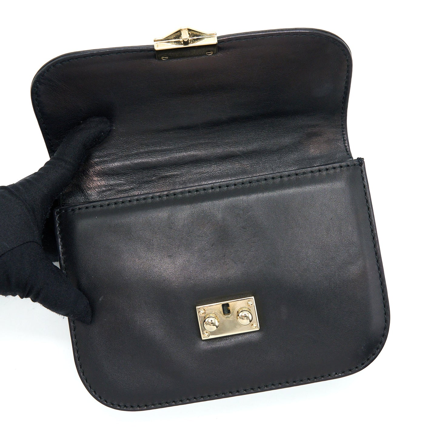 Valentino Small Rockstud Crossbody Bag With Chain Black LGHW