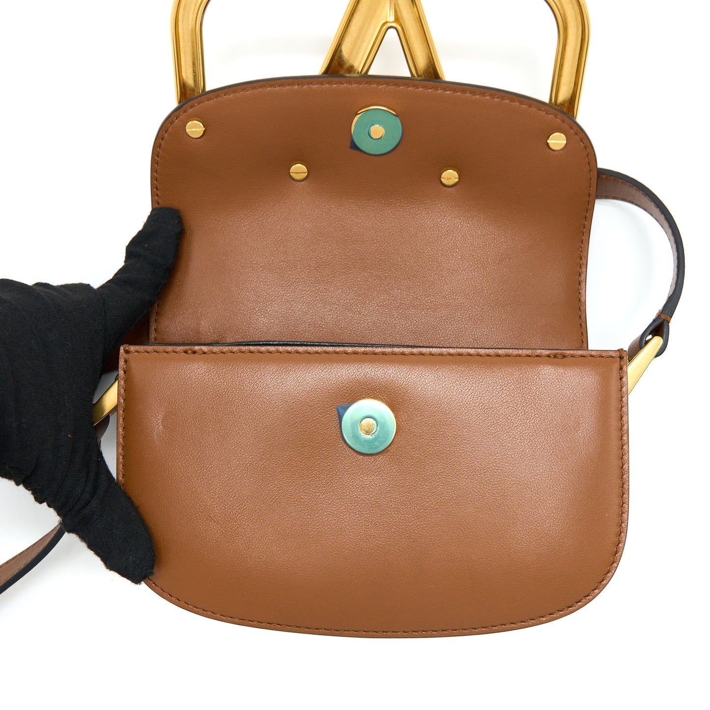 Valentino Small Supervee Crossbody Bag Calfskin Brown GHW
