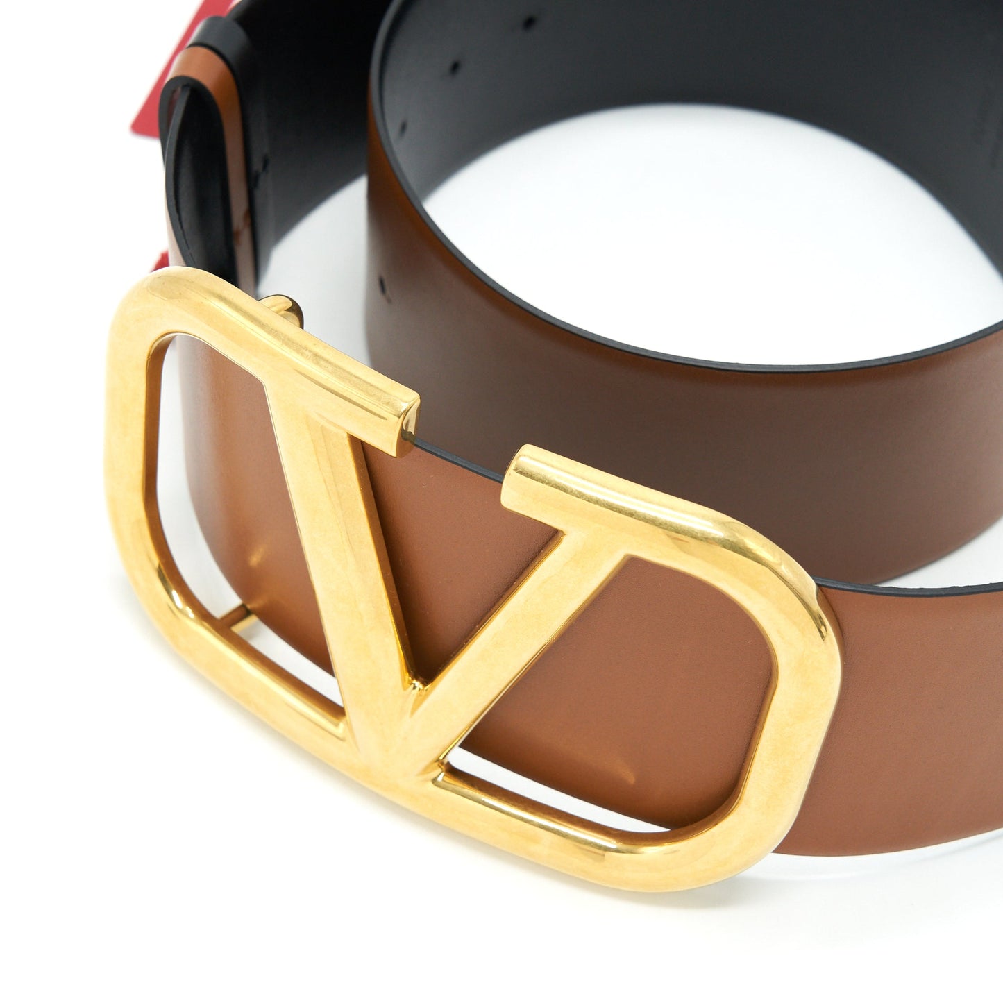 Valentino Garavani V logo Reversible Leather Belt Size75