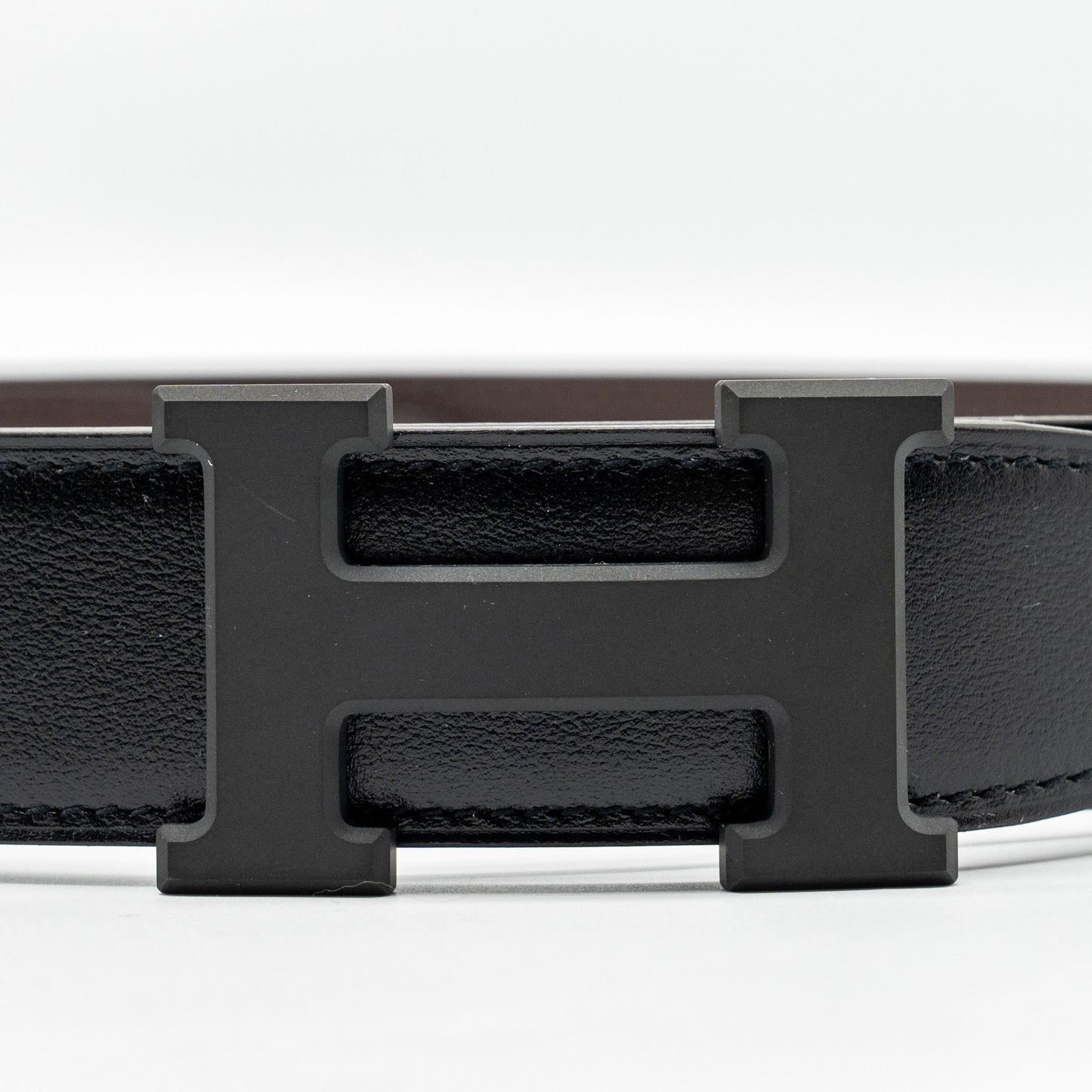 Hermes 100cm Men’s H Buckle Belt 32mm togo / box chocolate / black with so black buckle Stamp D