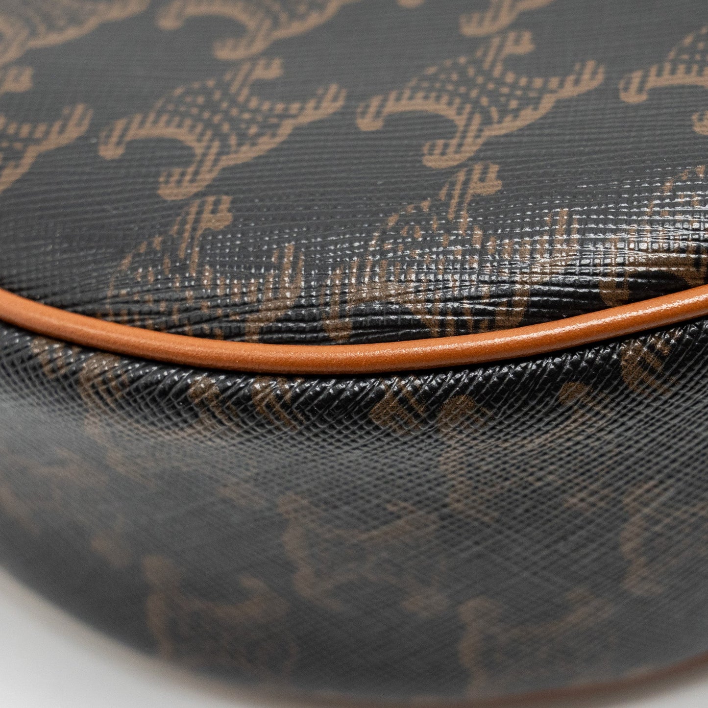 CELINE AVA Bag Triomphe Canvas / Calfskin Brown