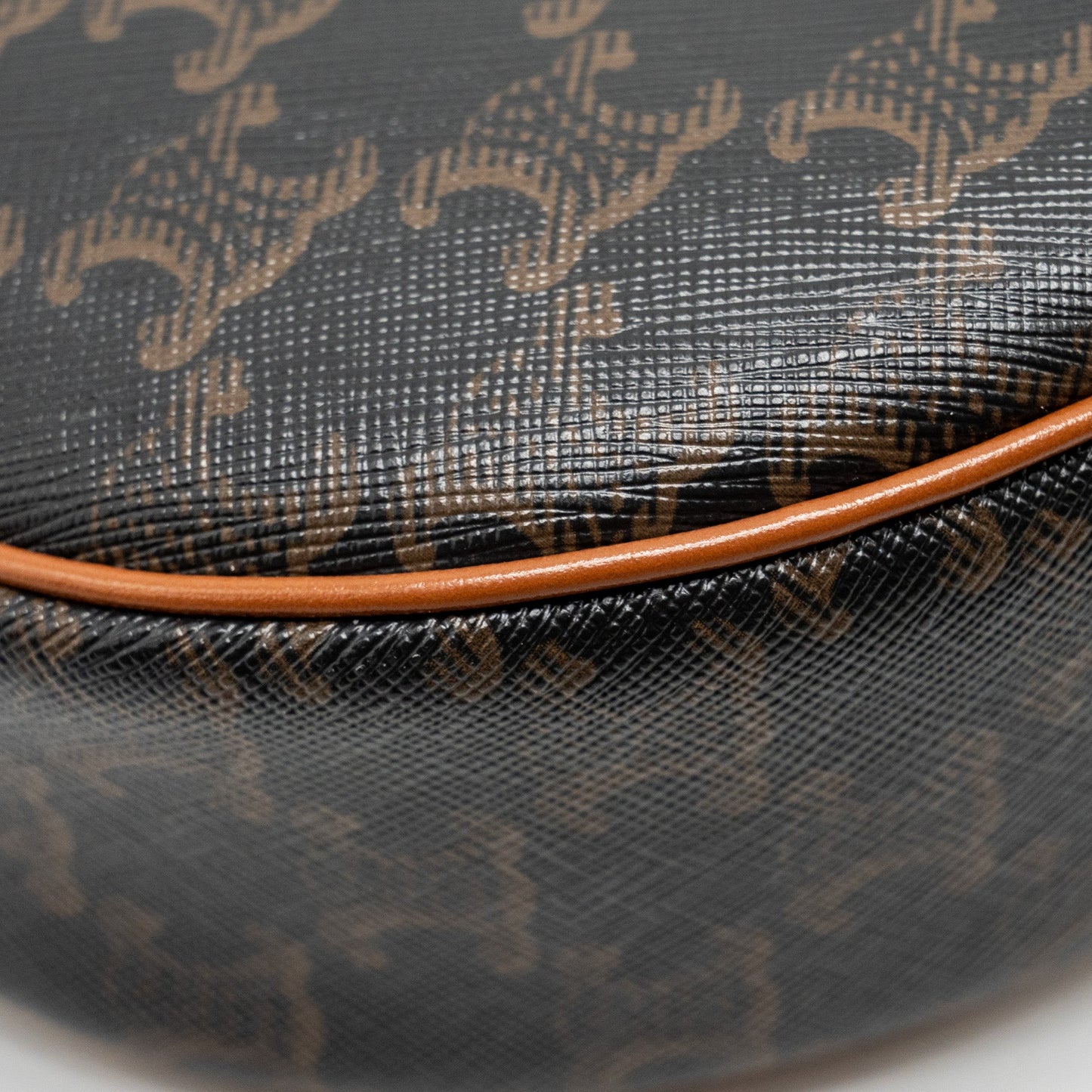CELINE AVA Bag Triomphe Canvas / Calfskin Brown