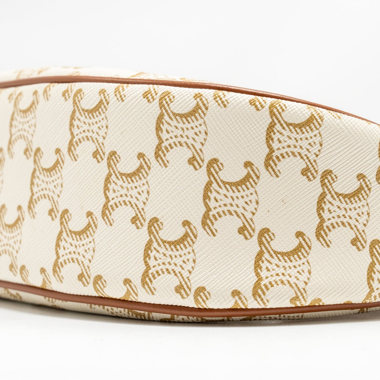 Celine AVA Bag Triomphe Canvas/ Calfskin White / Brown