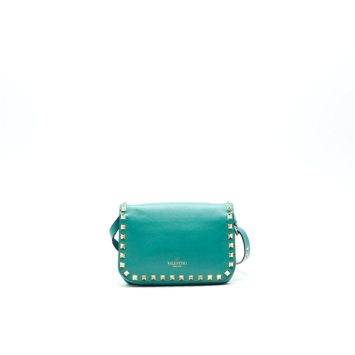 VALENTINO SMALL ROCKSTUD CROSSBODY FLAP BAG GREEN