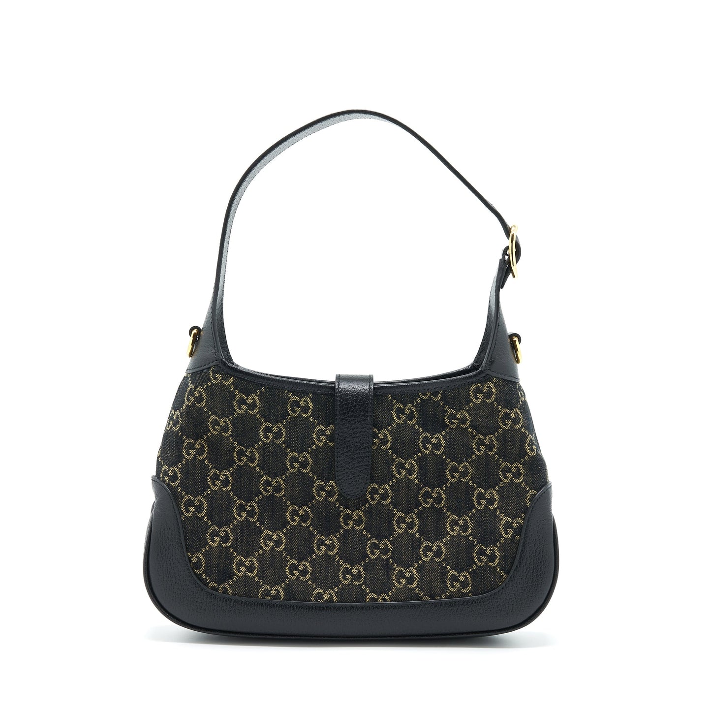 Gucci Jackie 1961 Small Shoulder Bag Denim/Leather Black GHW