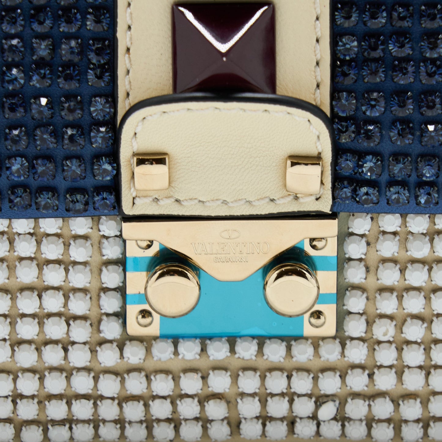 Valentino Mini Rockstud Crossbody Bag Multicolour Crystals SHW
