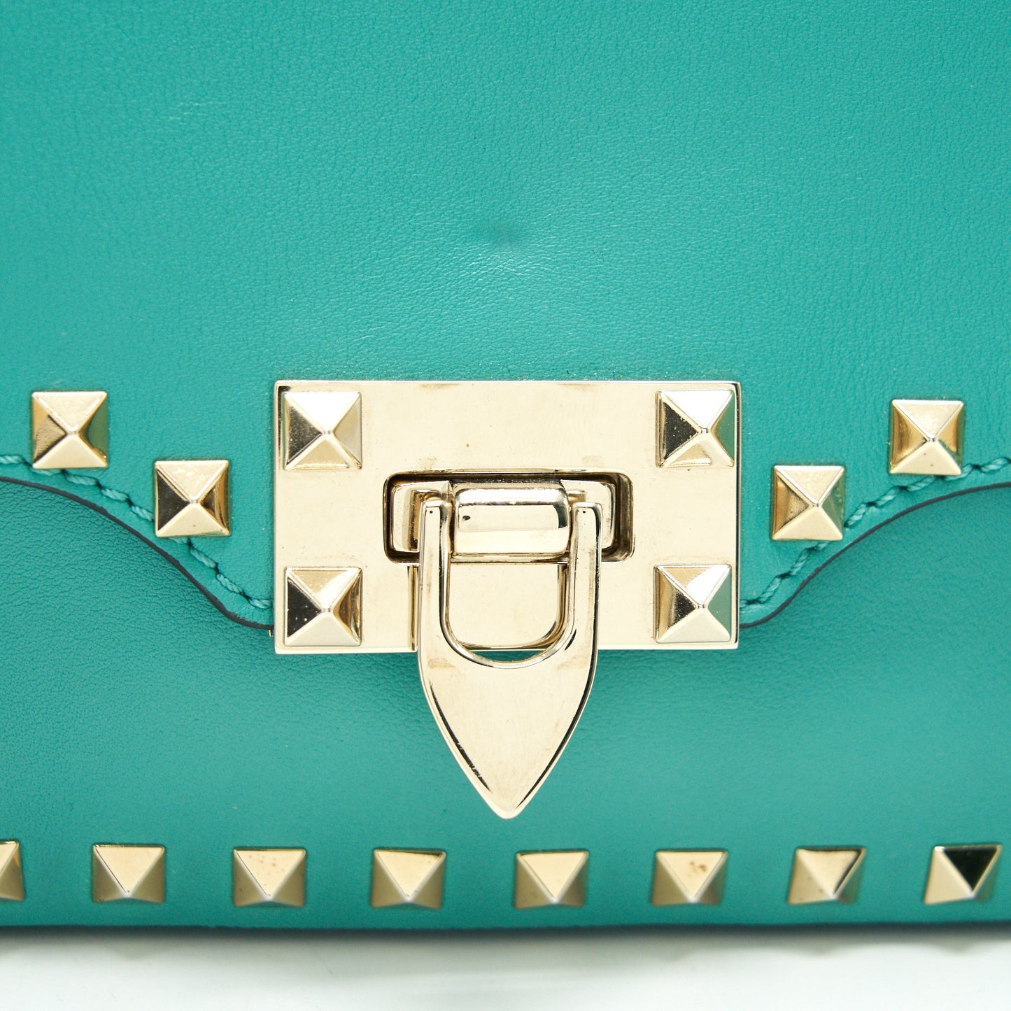 VALENTINO SMALL ROCKSTUD CROSSBODY FLAP BAG GREEN