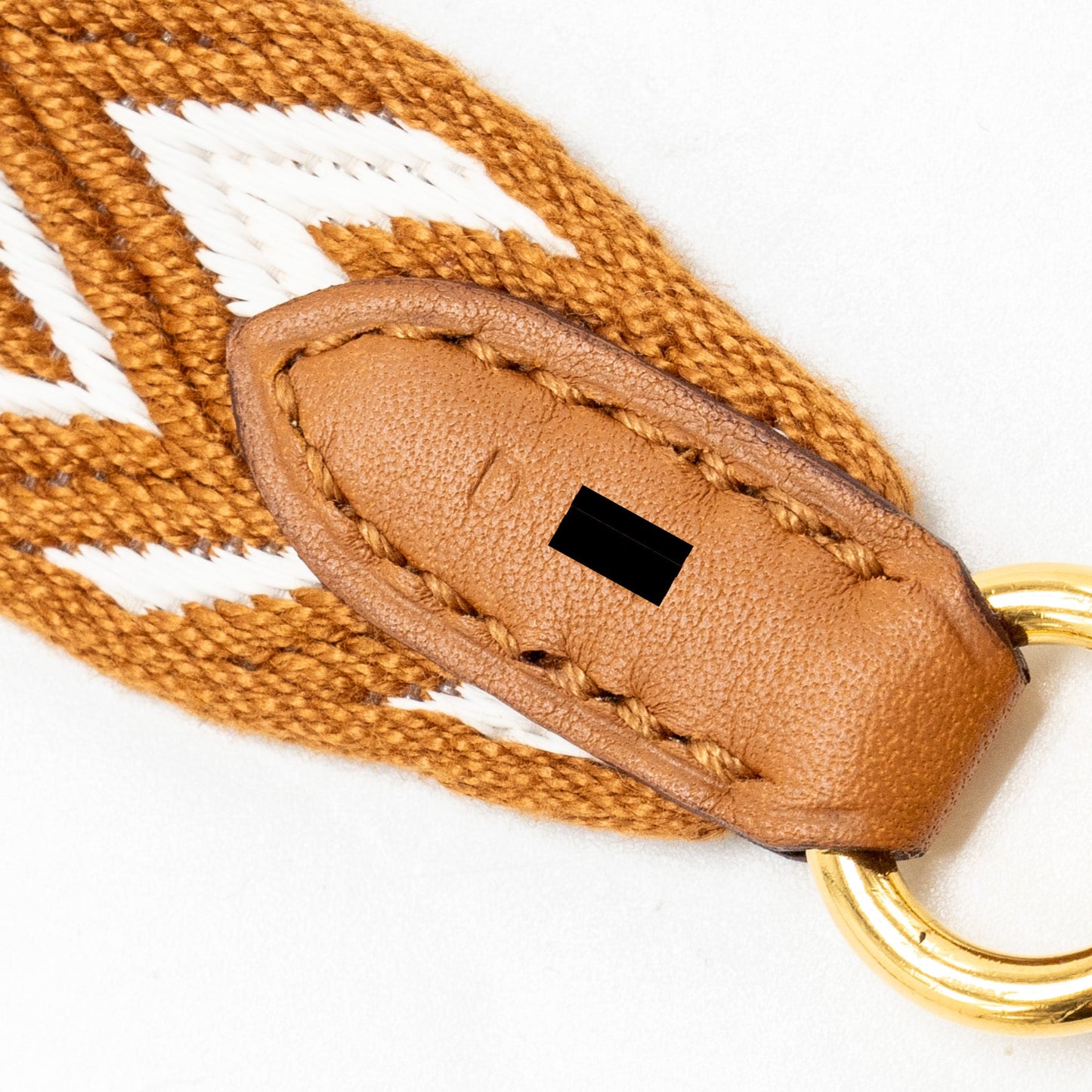 Hermes 110cm Shoulder Strap Canvas / Leather Brown / Multicolour GHW Stamp D